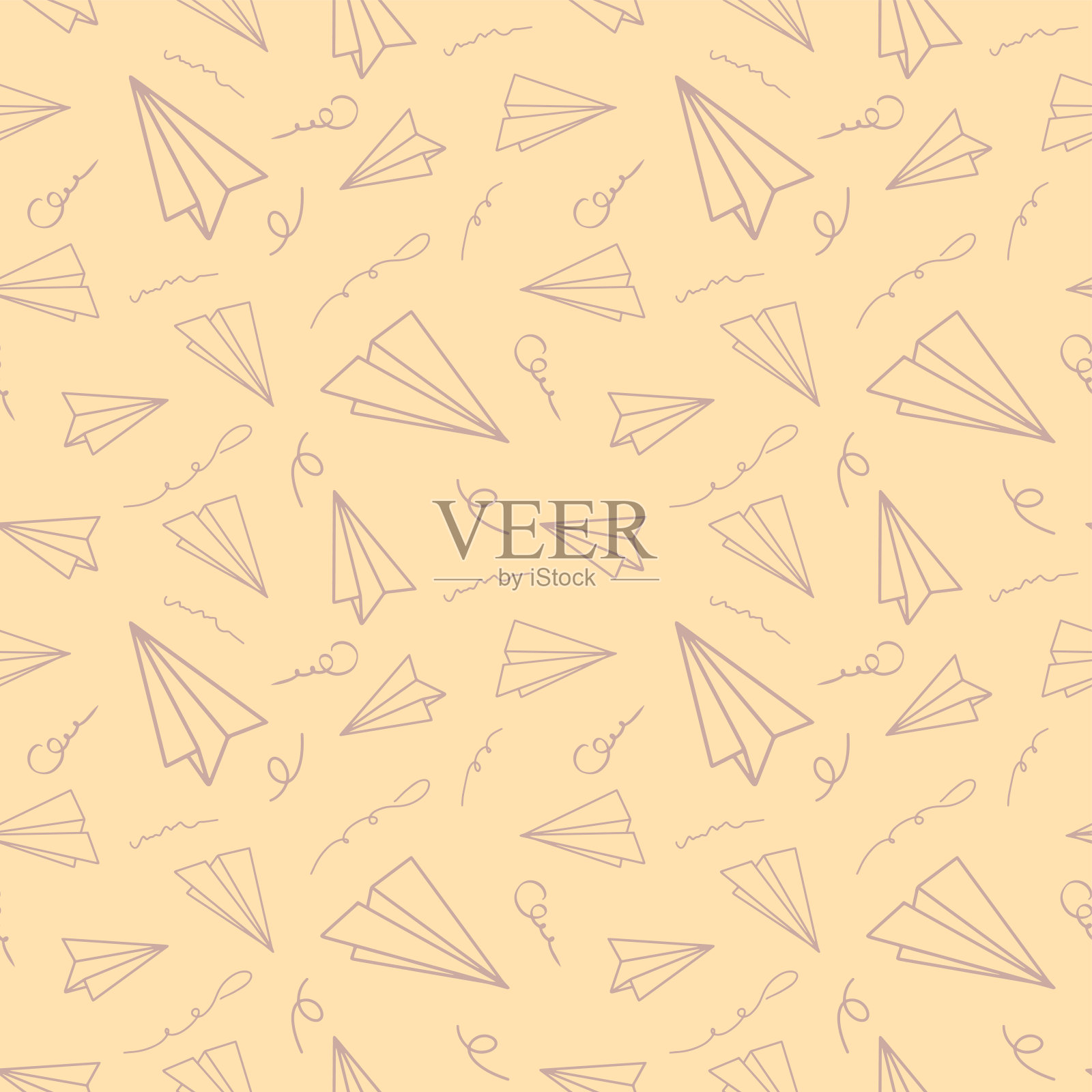 纸飞机无缝图案插画图片素材