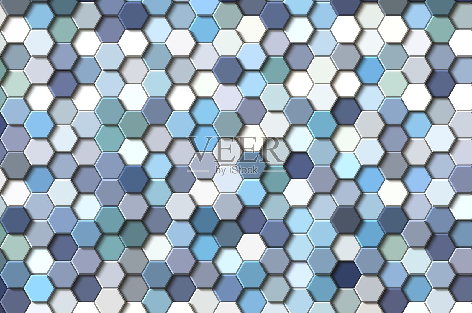 蜂窝网格无缝背景或六角形细胞纹理插画图片素材