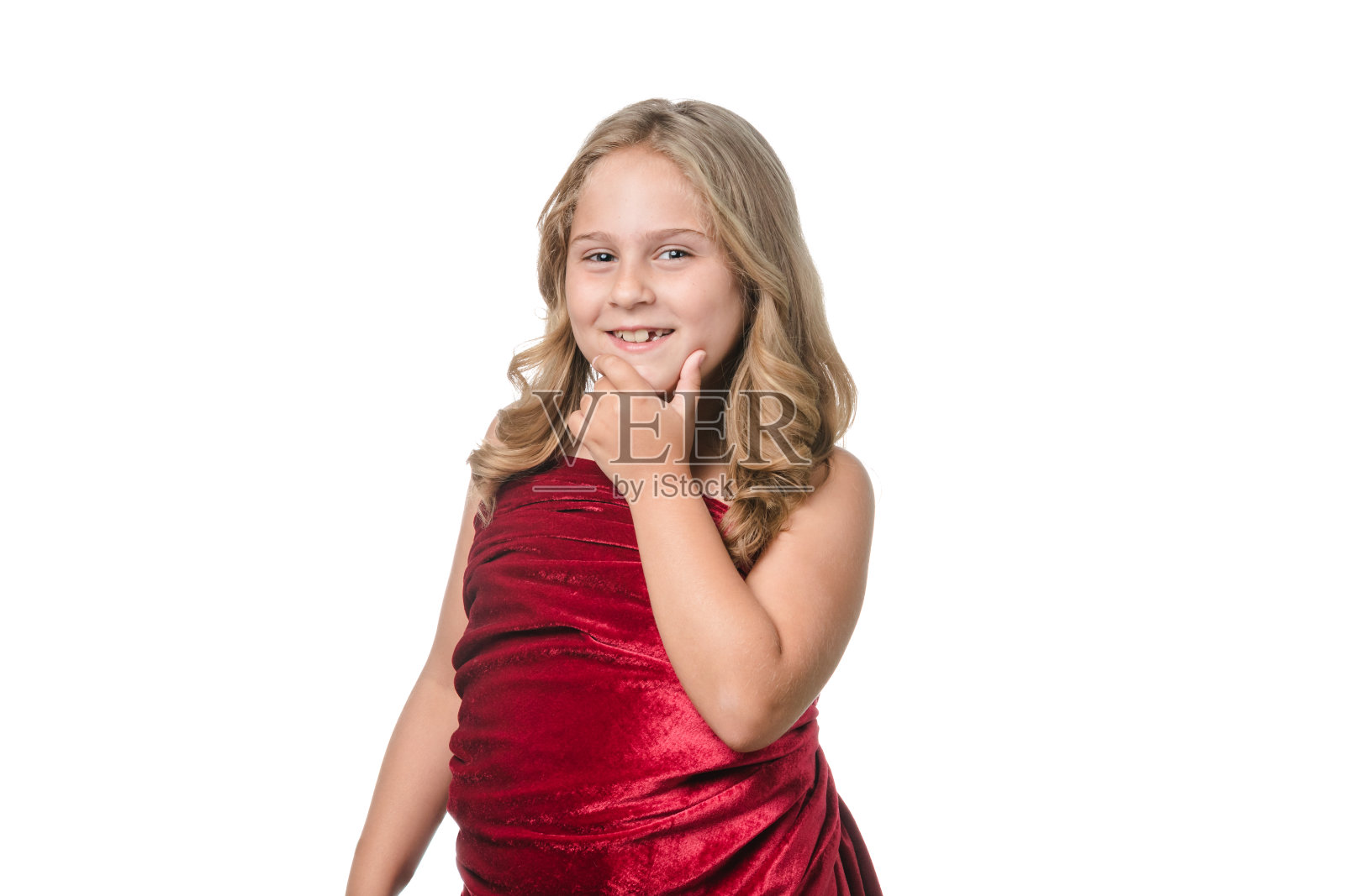 孤立的小女孩摆姿势照片摄影图片