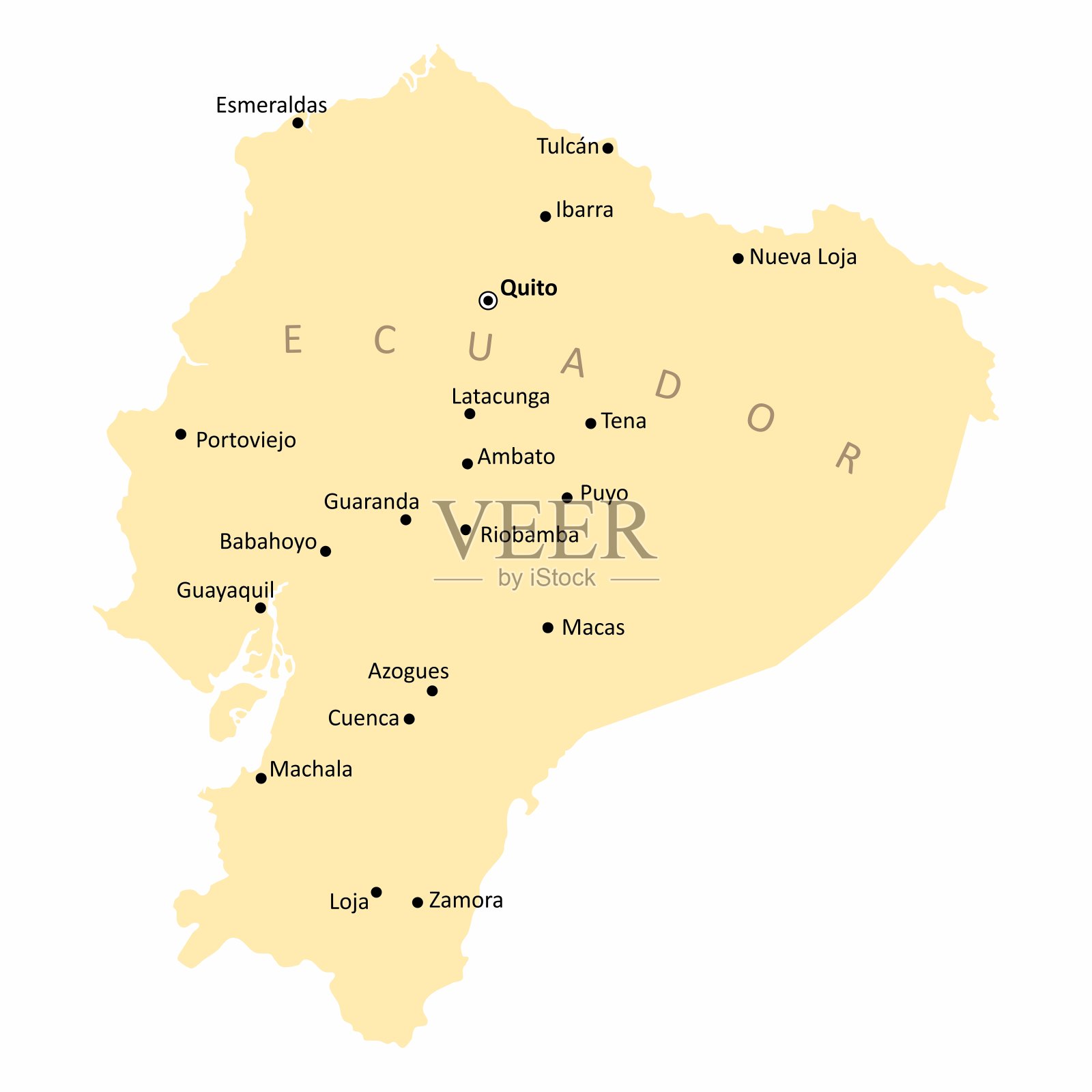 厄瓜多尔的地图插画图片素材