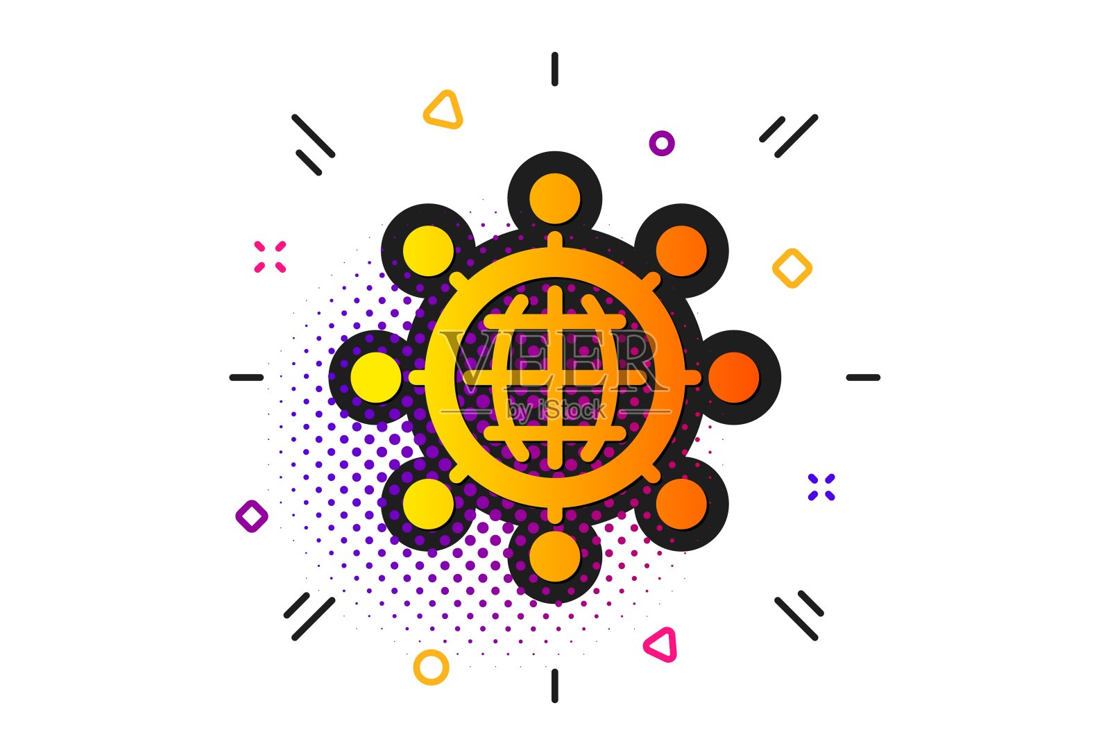 商业网络图标。国际工作。向量插画图片素材