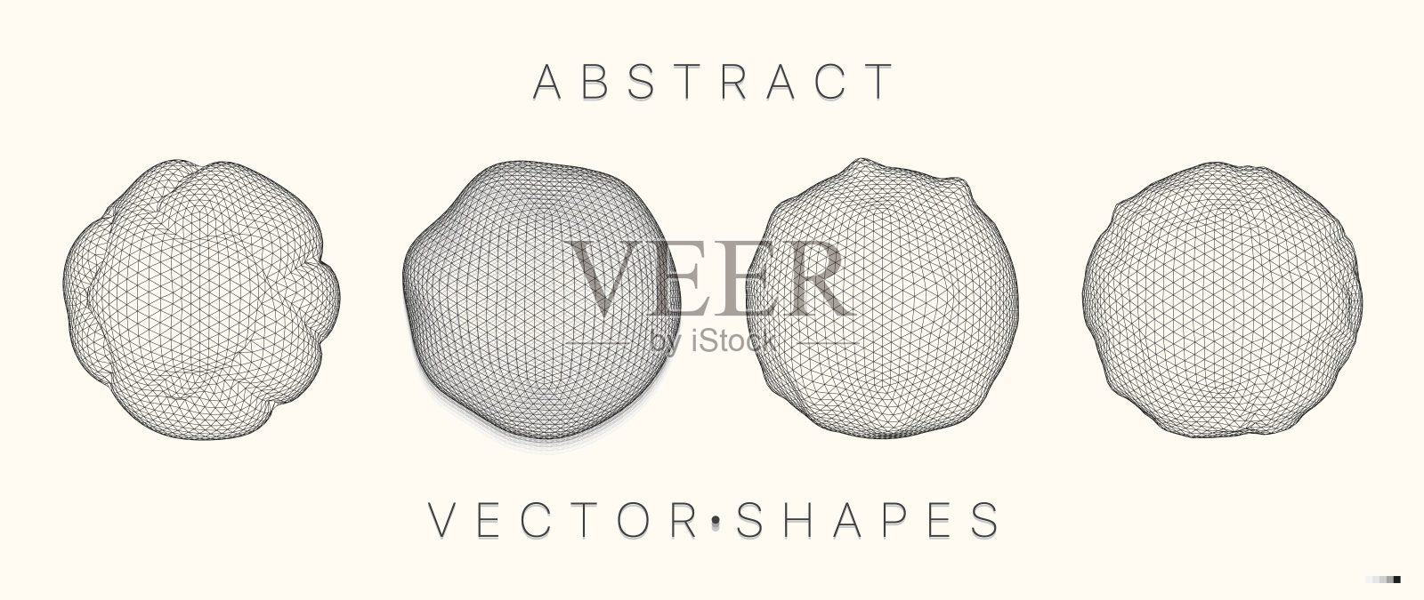 用于设计的几何形状。3 d技术风格。插画图片素材