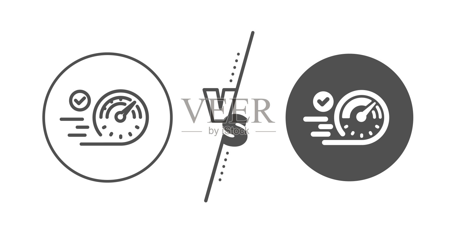 速度计线图标。时间概念符号。向量图标素材