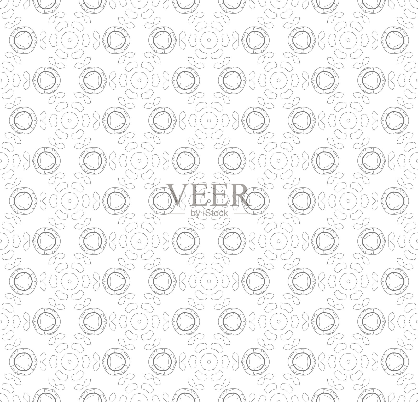 无缝简单的黑白B&W抽象几何图案插画图片素材