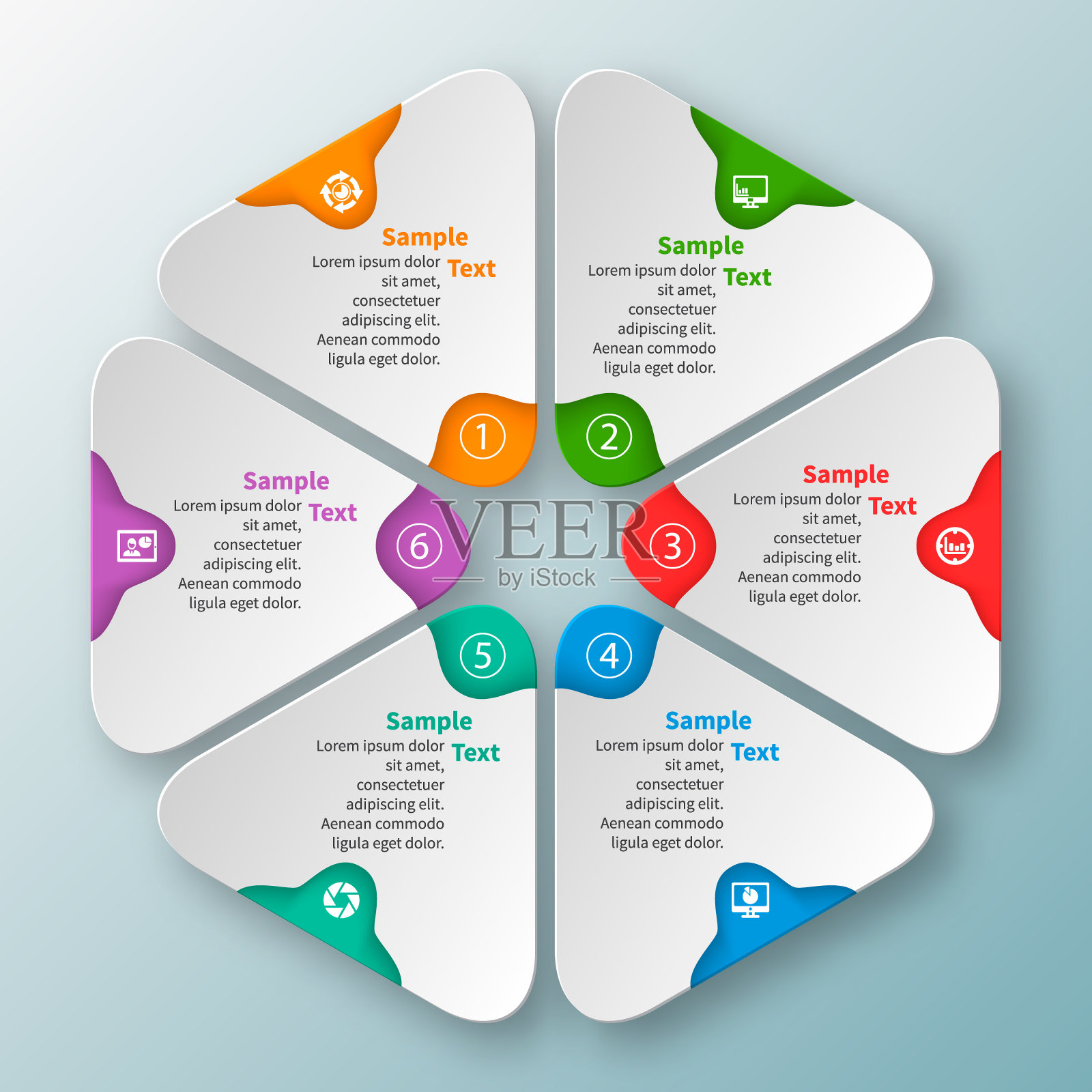 摘要三维纸张信息图。业务模板。矢量图插画图片素材