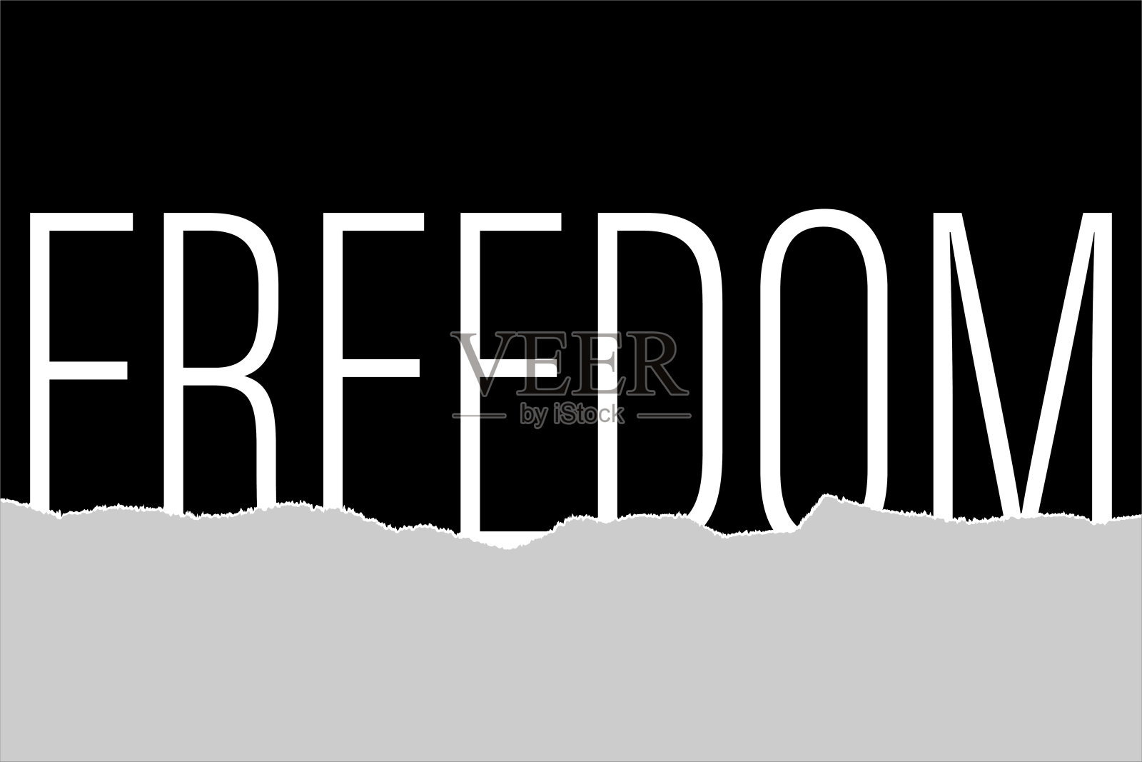 自由观念观念在撕纸矢量上插画图片素材