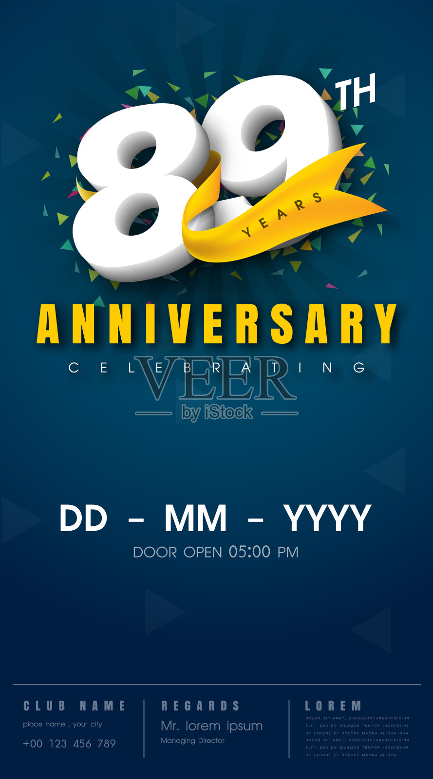 周年邀请卡模板设计插画图片素材