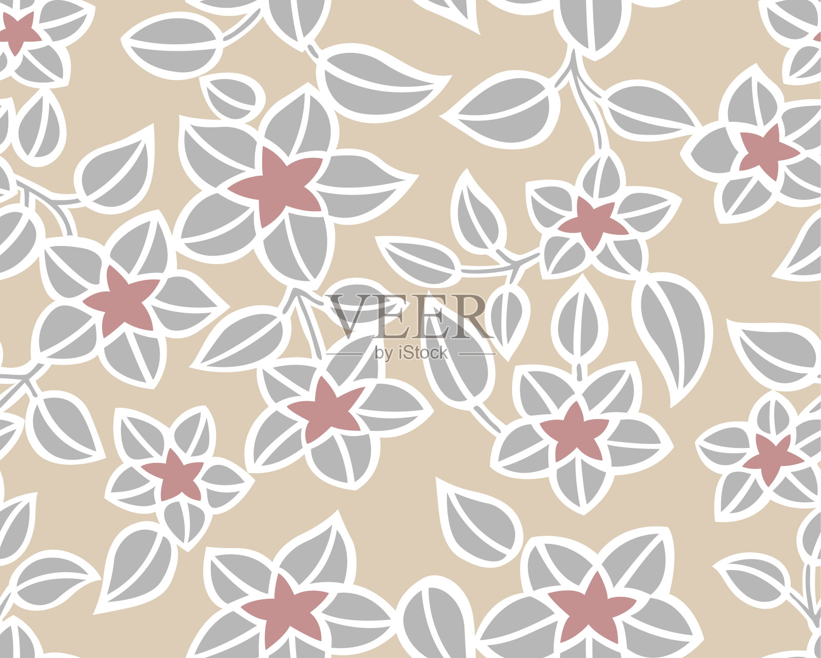 日本漂亮花无缝图案插画图片素材