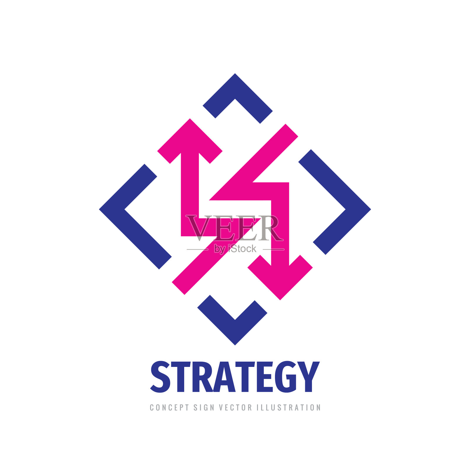 商业策略-矢量图标设计。方形的箭头。发展的迹象。插画图片素材