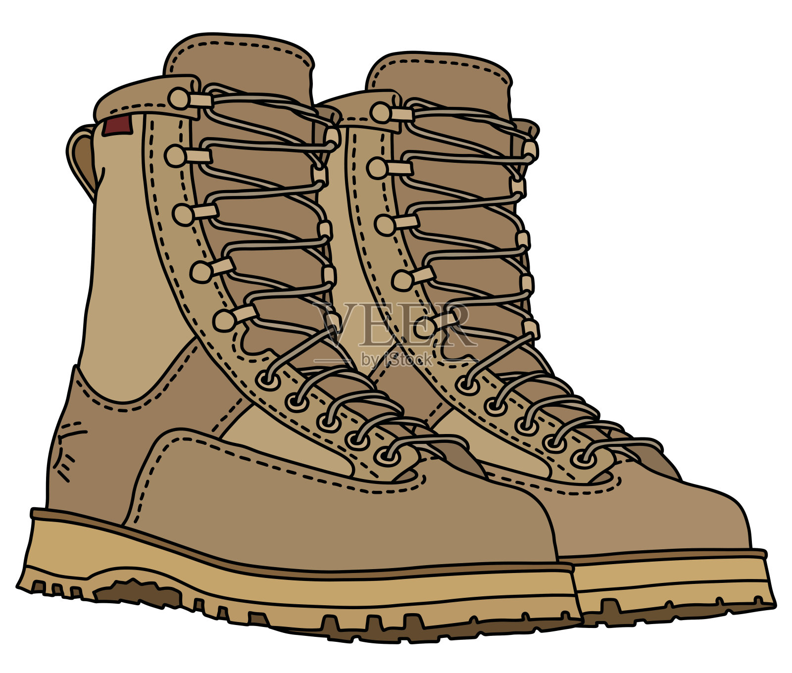 沙子在靴子插画图片素材