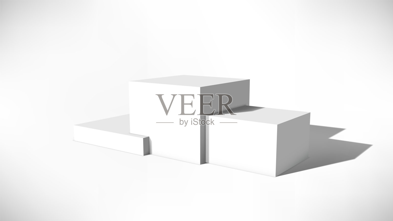 基座与矢量3D立方体和现实的阴影在房间插画图片素材