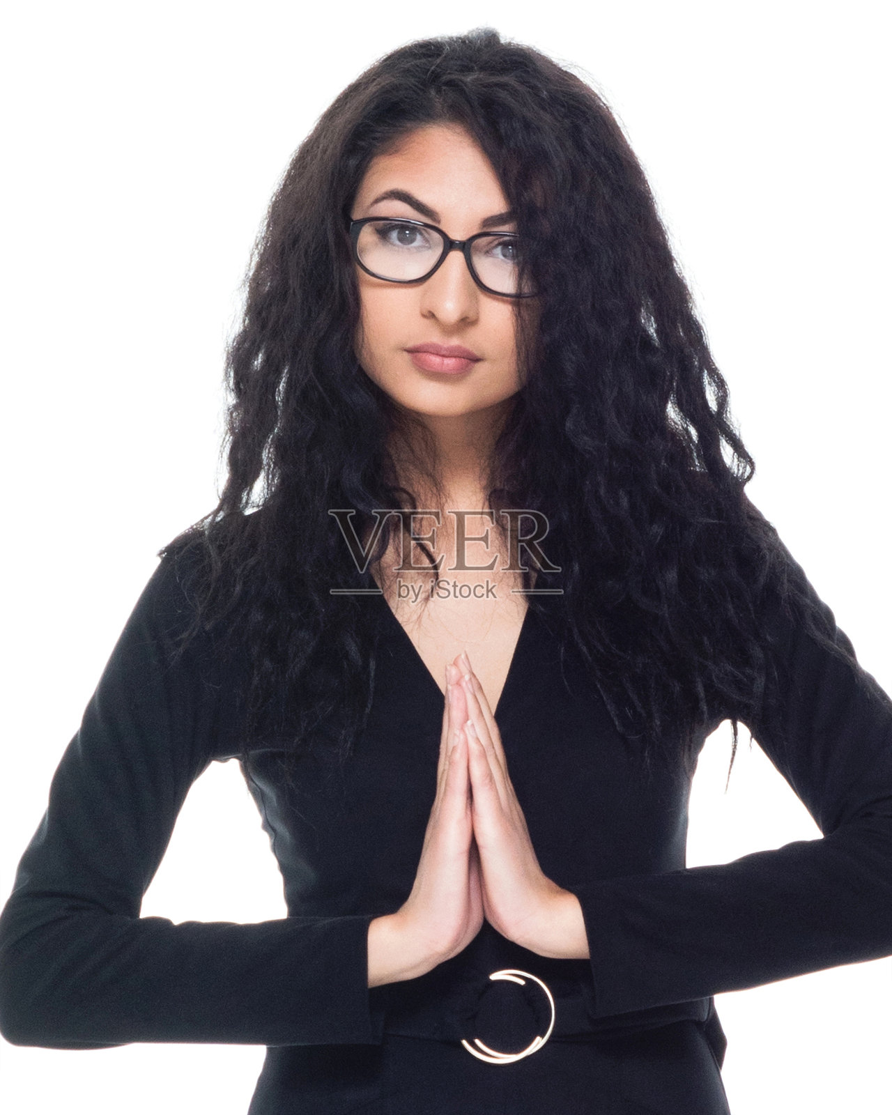 迷人的拉丁女商人正在沉思照片摄影图片