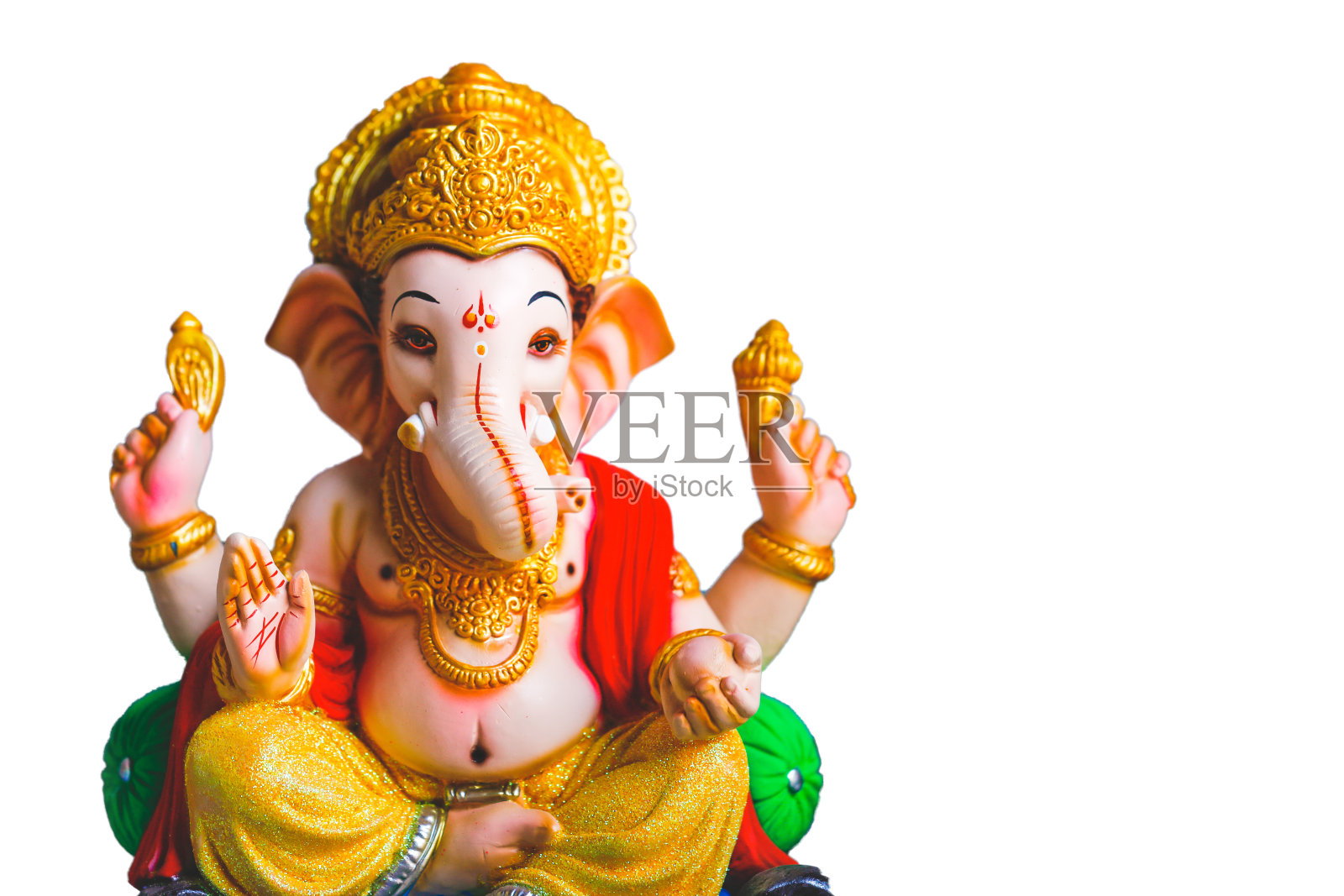 准备主甘尼萨彩色雕像为甘尼萨节照片摄影图片