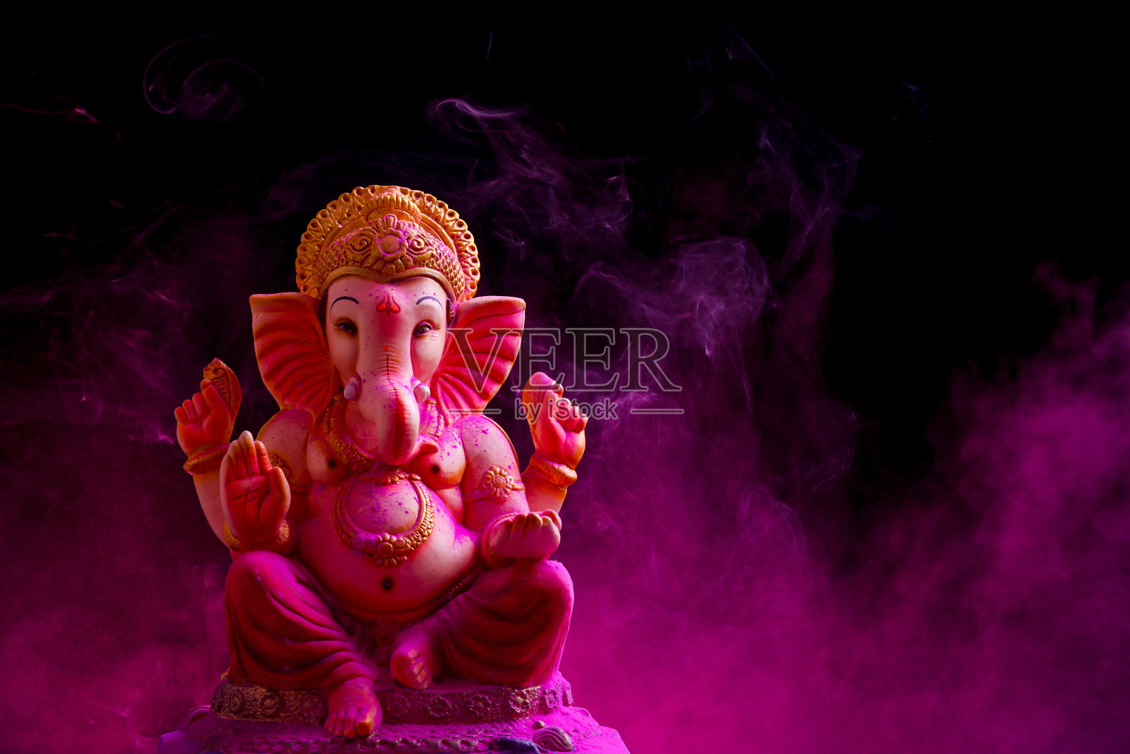 主甘尼萨，甘尼萨节，主甘尼萨在多彩的背景照片摄影图片