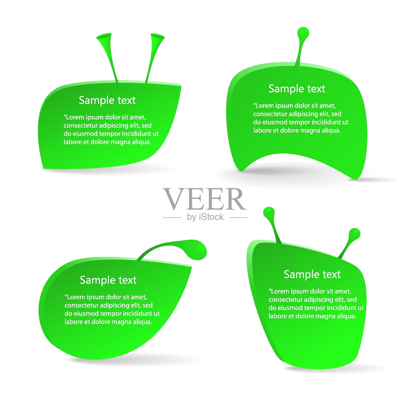 有趣的横幅，带角的图标。插画图片素材