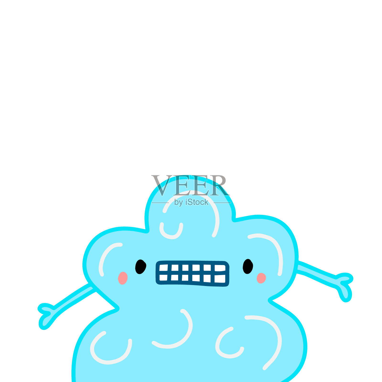 可爱的蓝色云道歉抱歉手绘矢量插图卡通风格插画图片素材