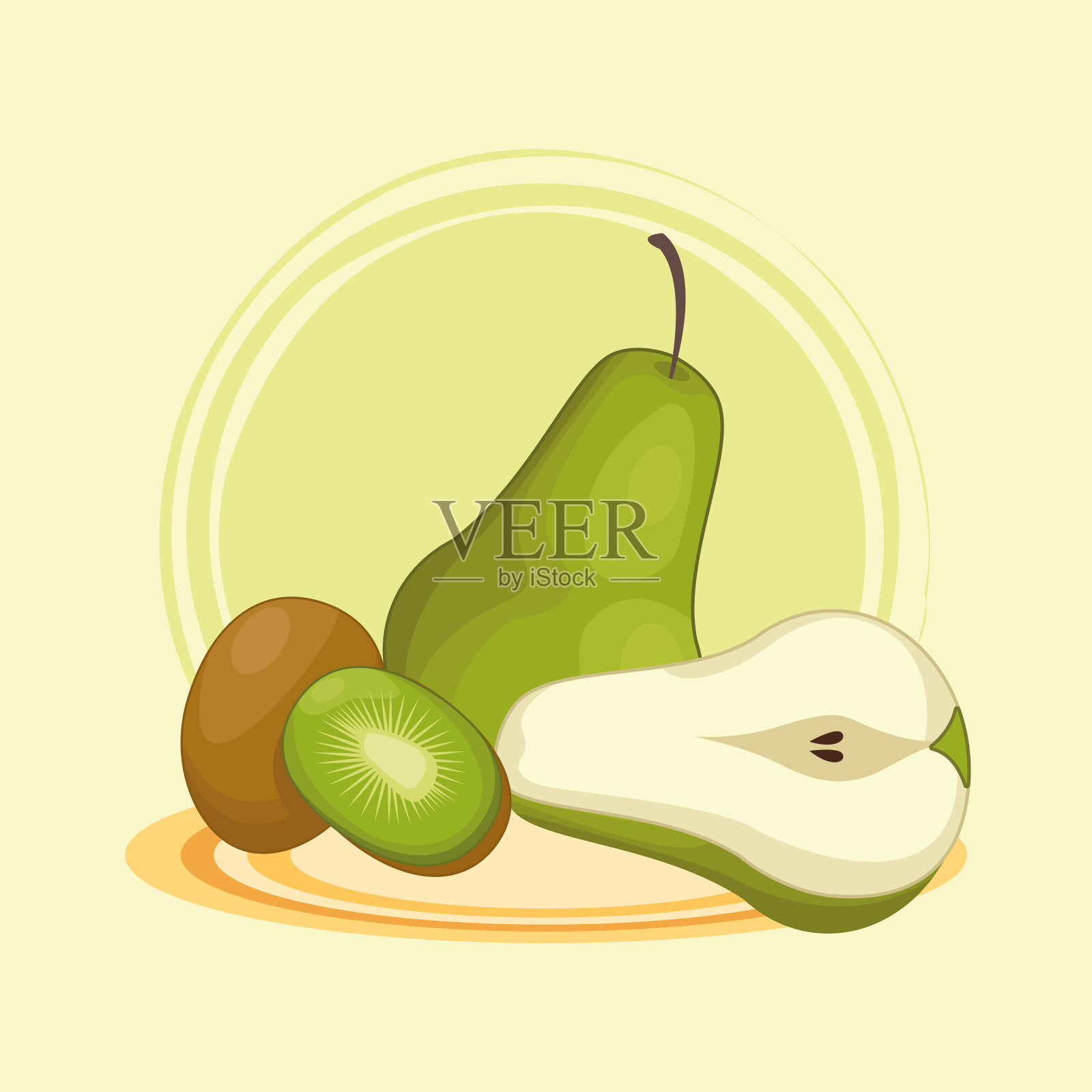 美味的水果漫画插画图片素材