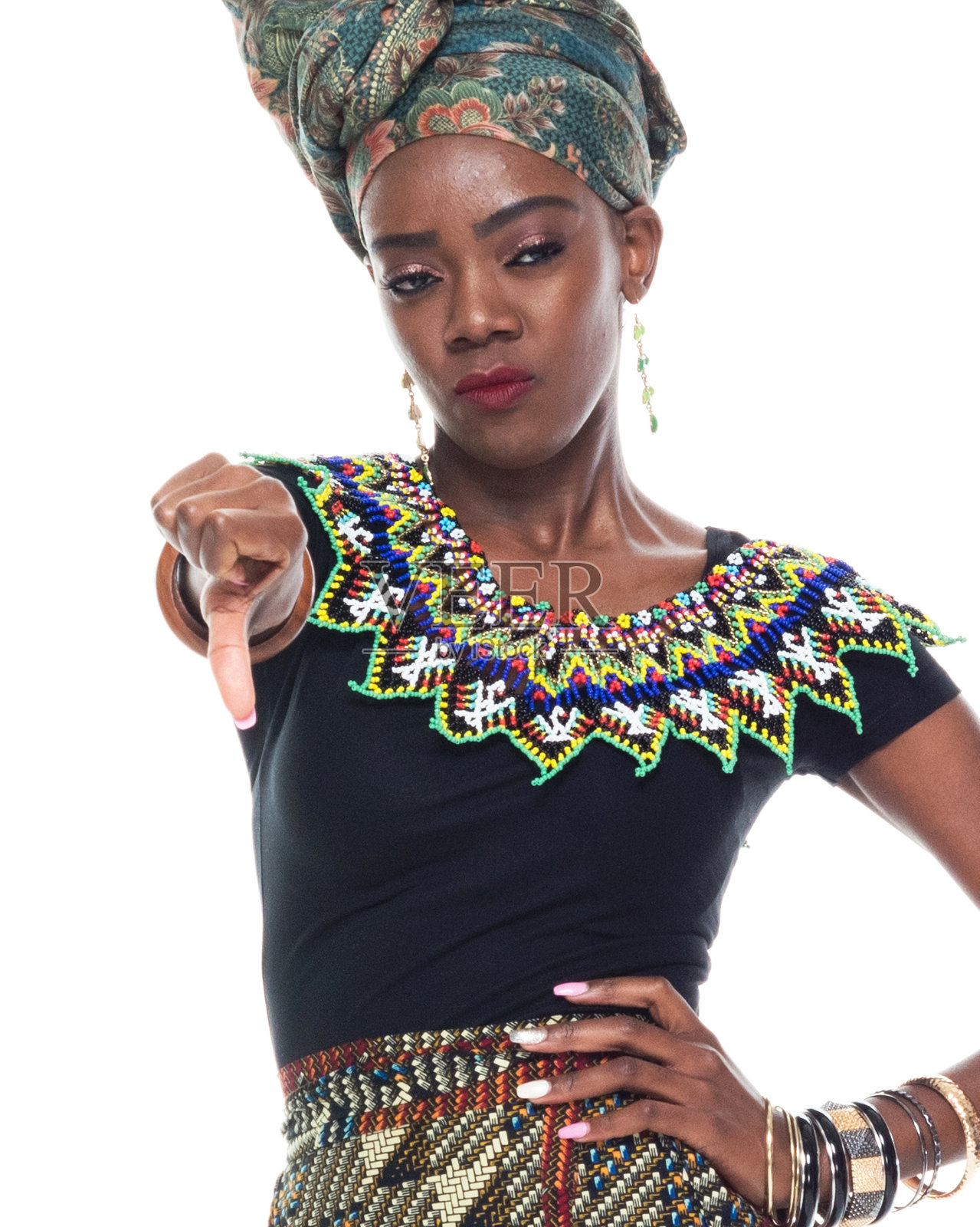 非洲女性侧面图照片摄影图片