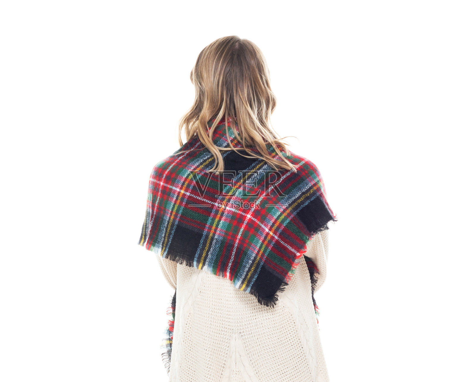 迷人的女性戴着漂亮的围巾-双臂交叉照片摄影图片