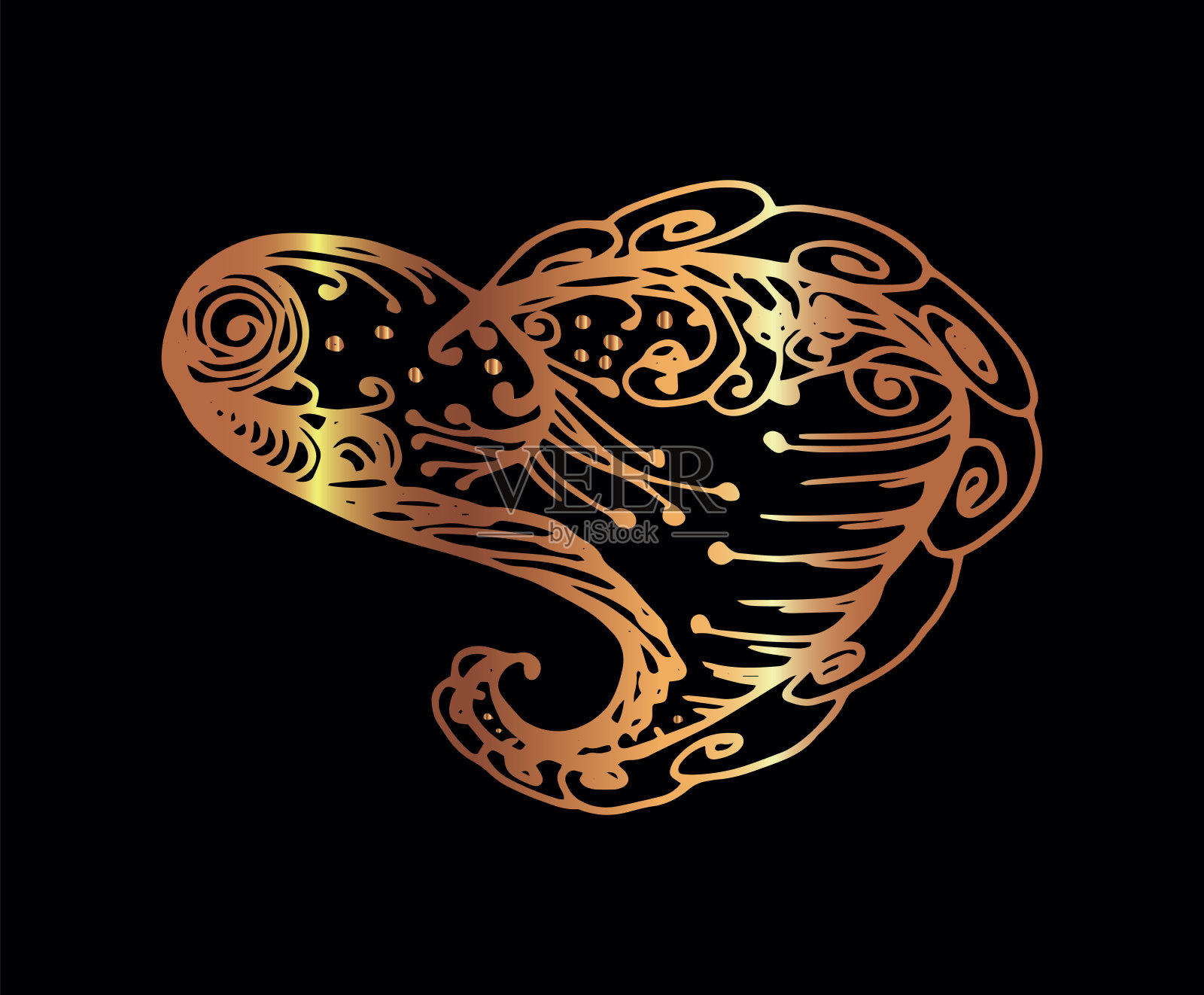 情人节的金心。设计元素图片