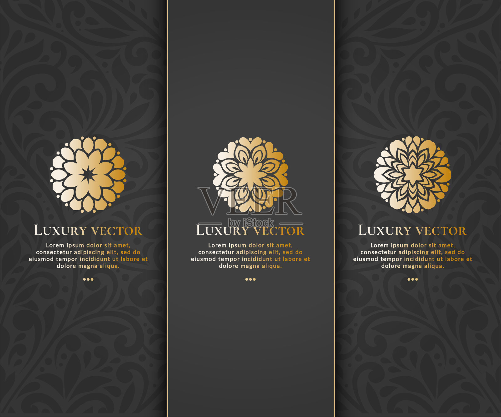 豪华的装饰图标。向量的元素。可作为标志和会徽设计。非常适合壁纸或背景装饰。插画图片素材