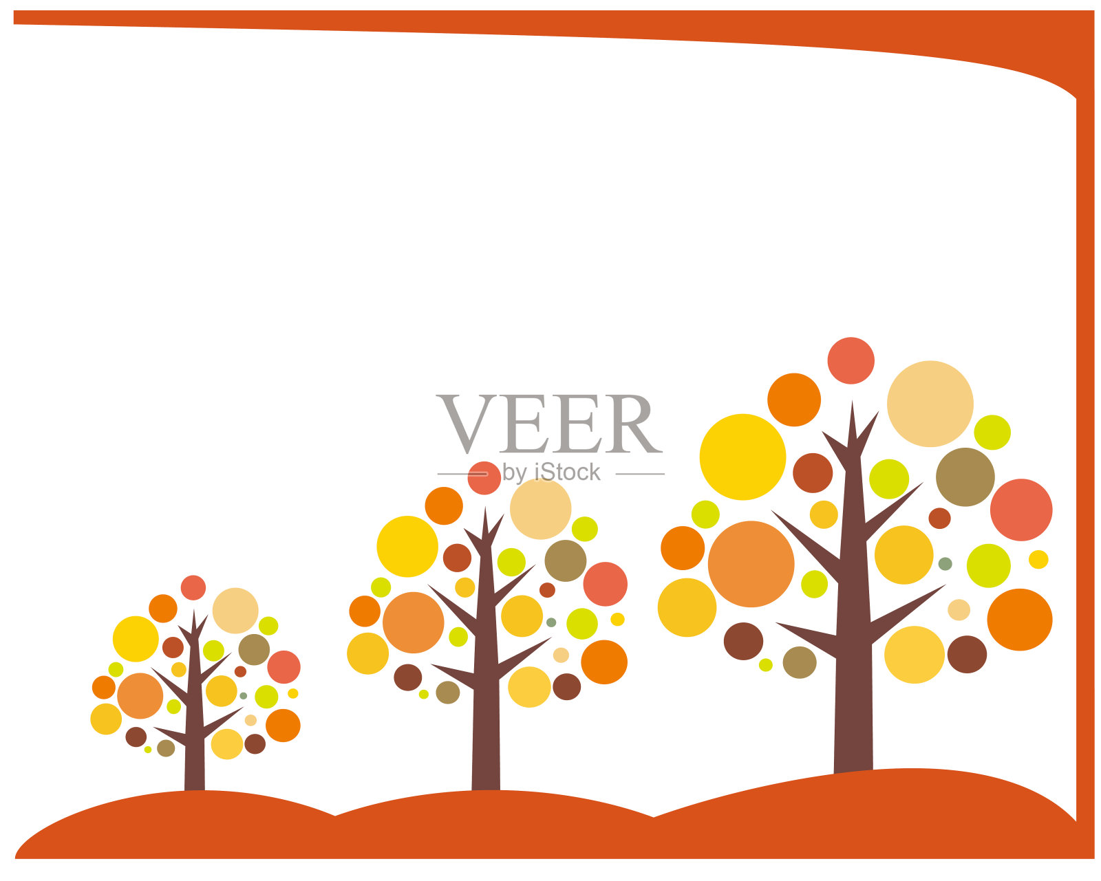 矢量插图。秋天的树。插画图片素材