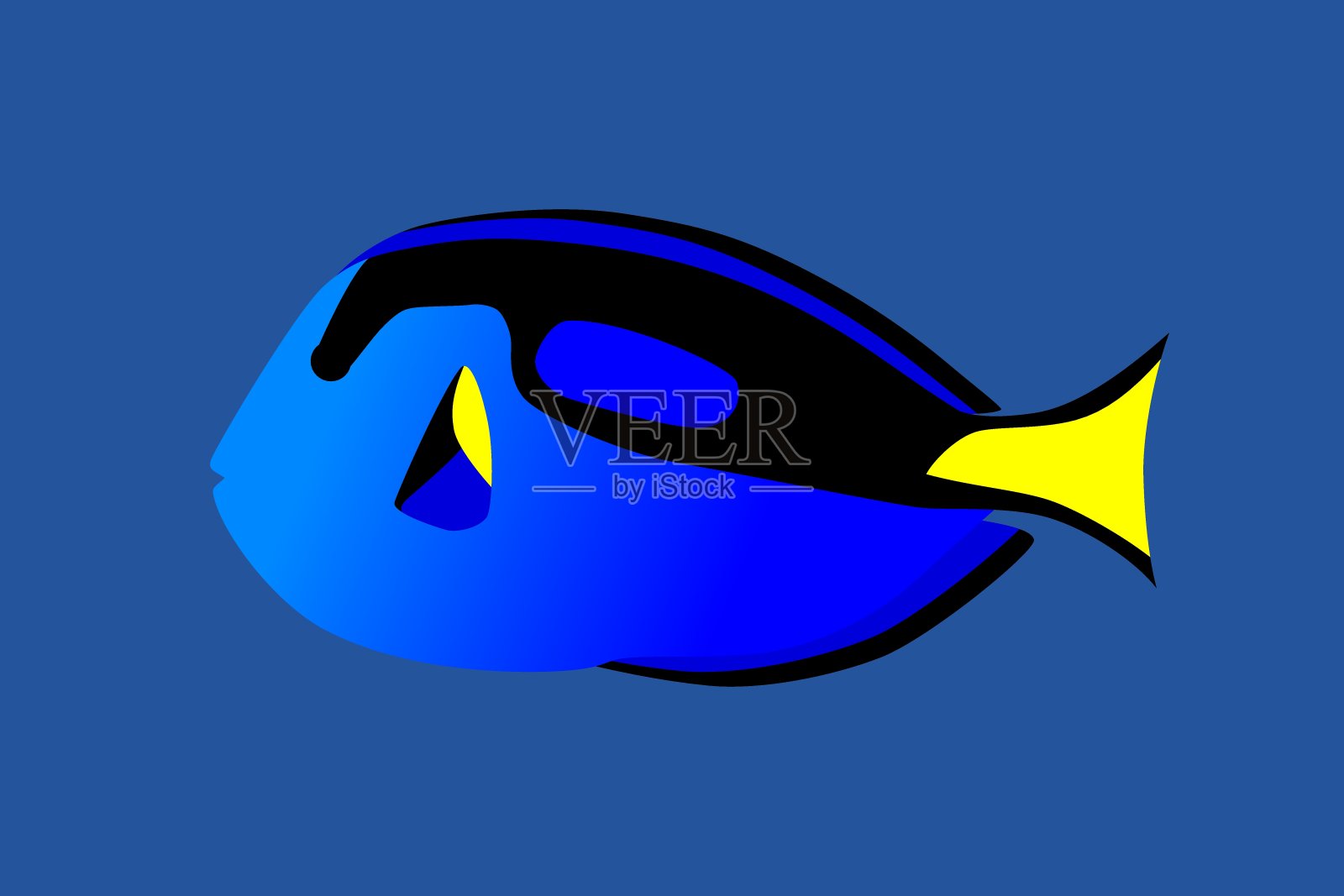 蓝唐极简卡通风格的蓝水。插画图片素材