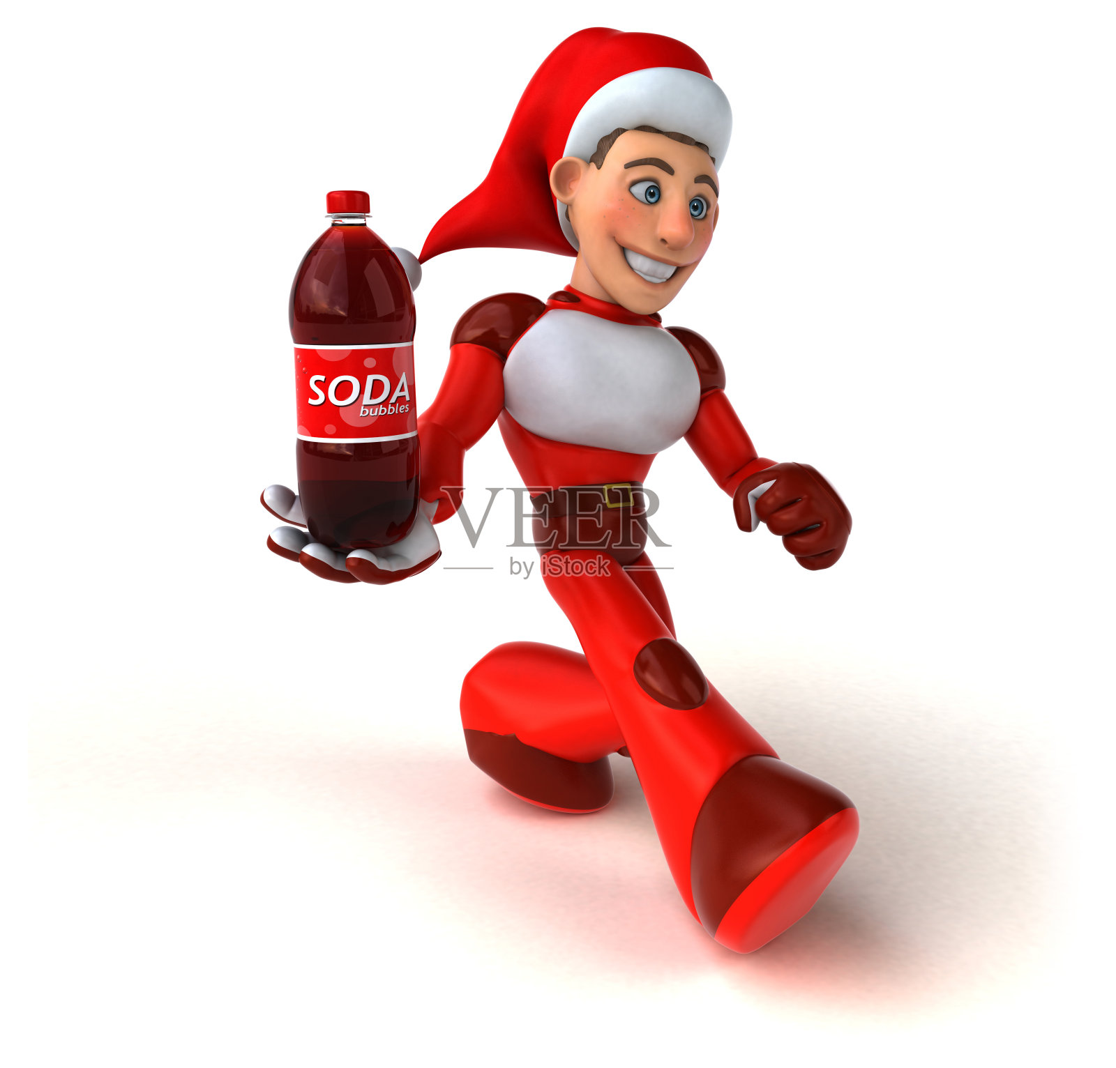 有趣的超级圣诞老人- 3D插图照片摄影图片