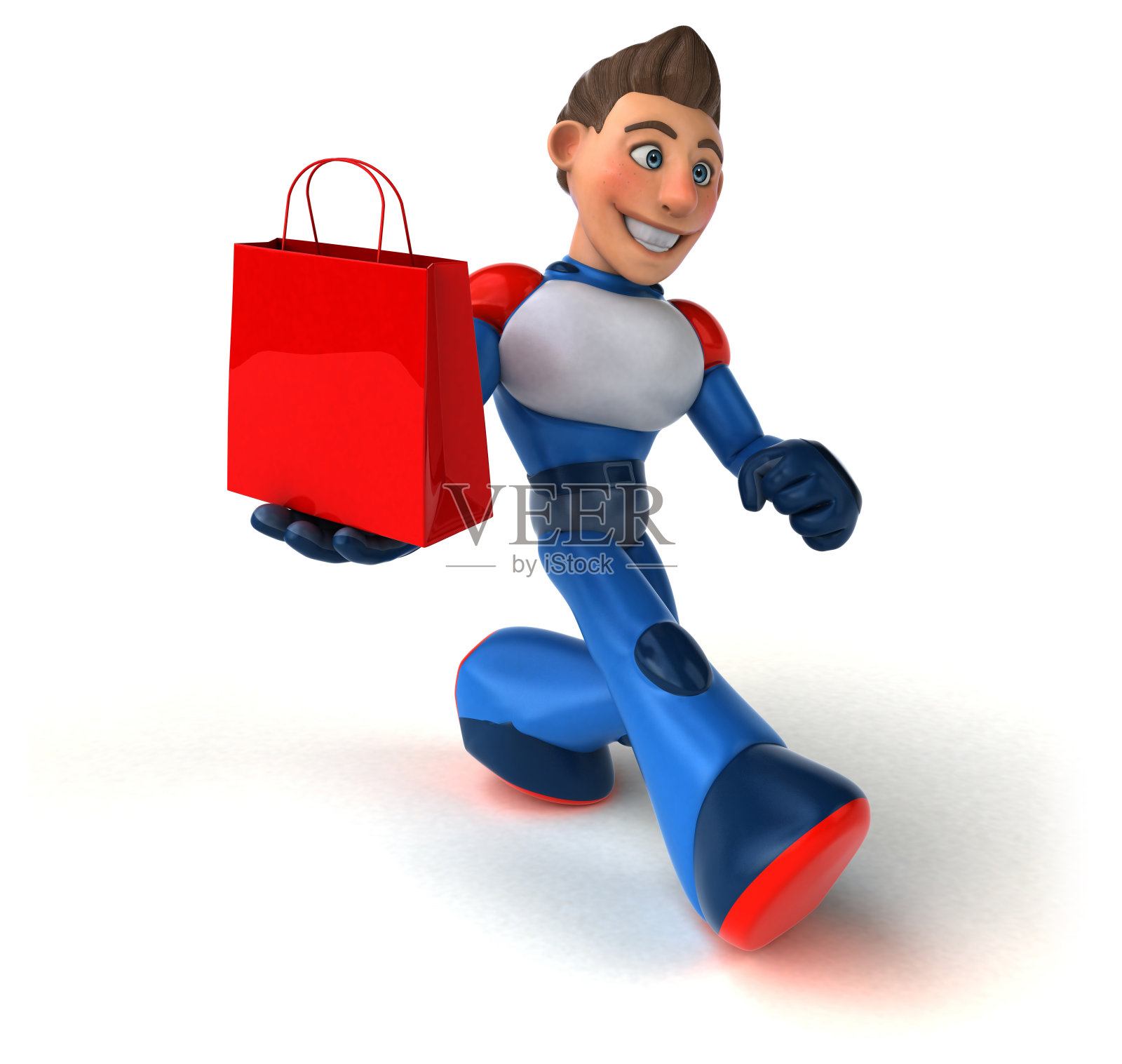 超级现代超级英雄- 3D插图照片摄影图片