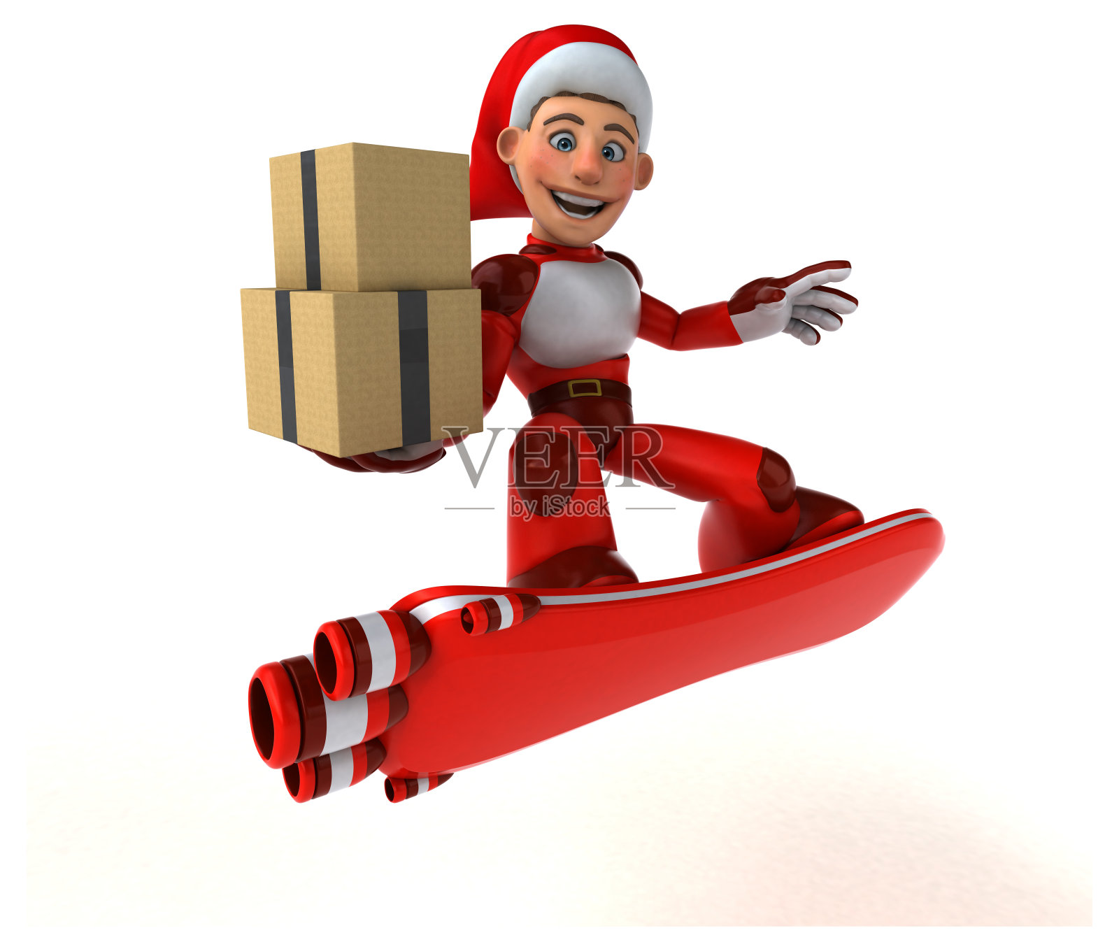 有趣的超级圣诞老人- 3D插图照片摄影图片