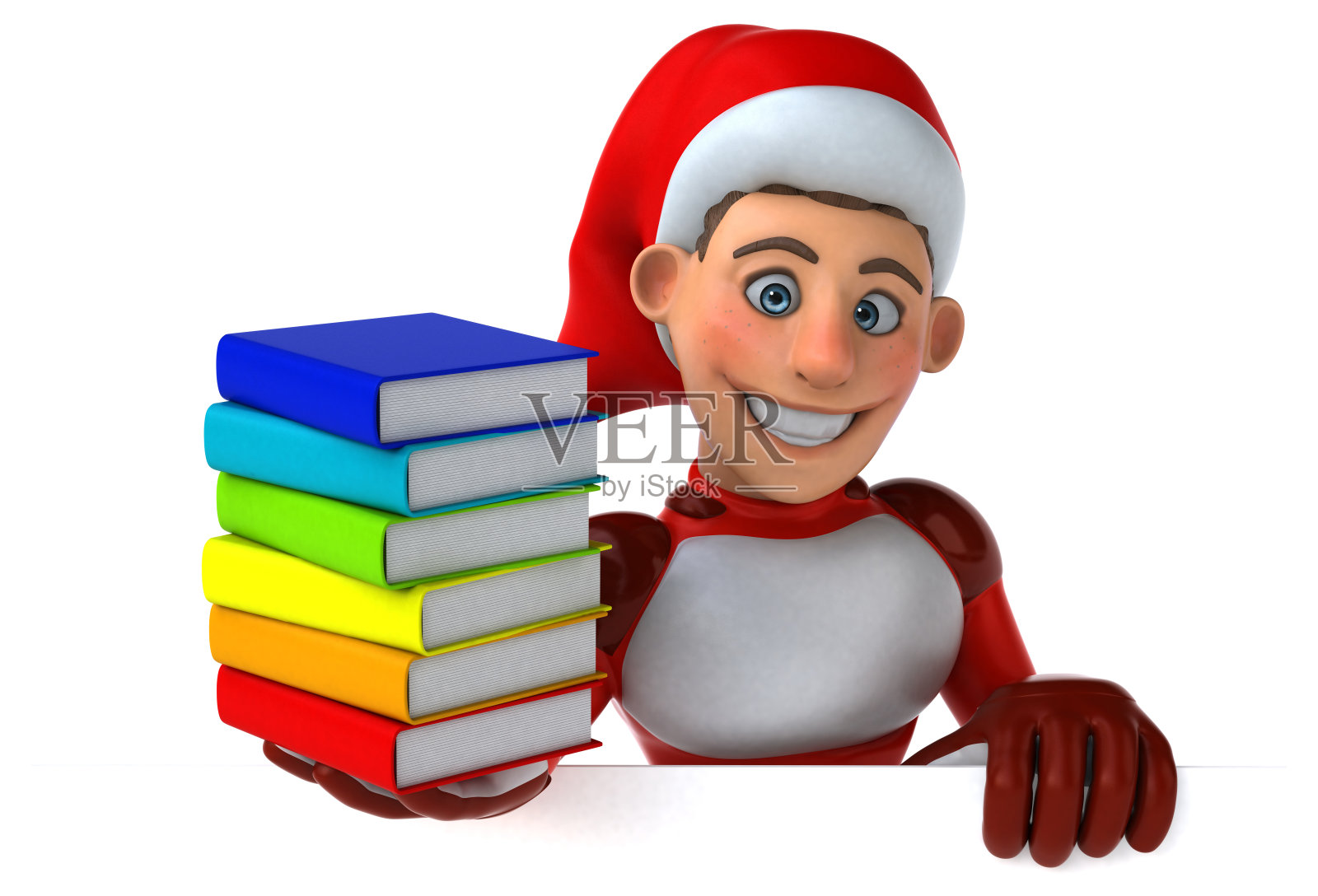 有趣的超级圣诞老人- 3D插图照片摄影图片