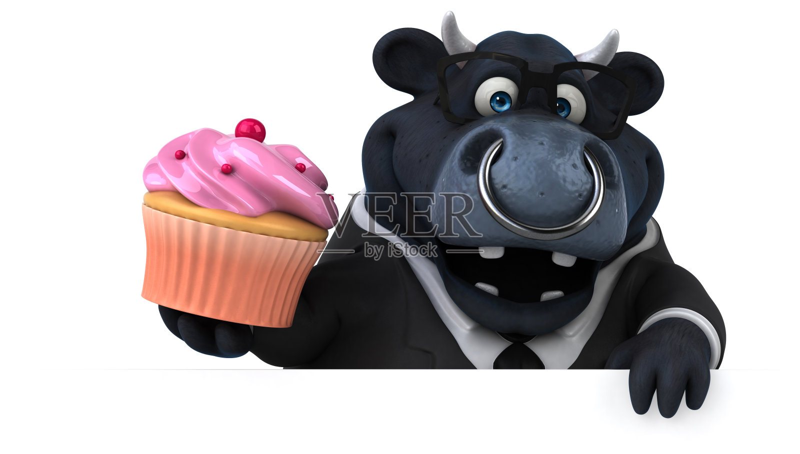 黑色公牛- 3D插图照片摄影图片