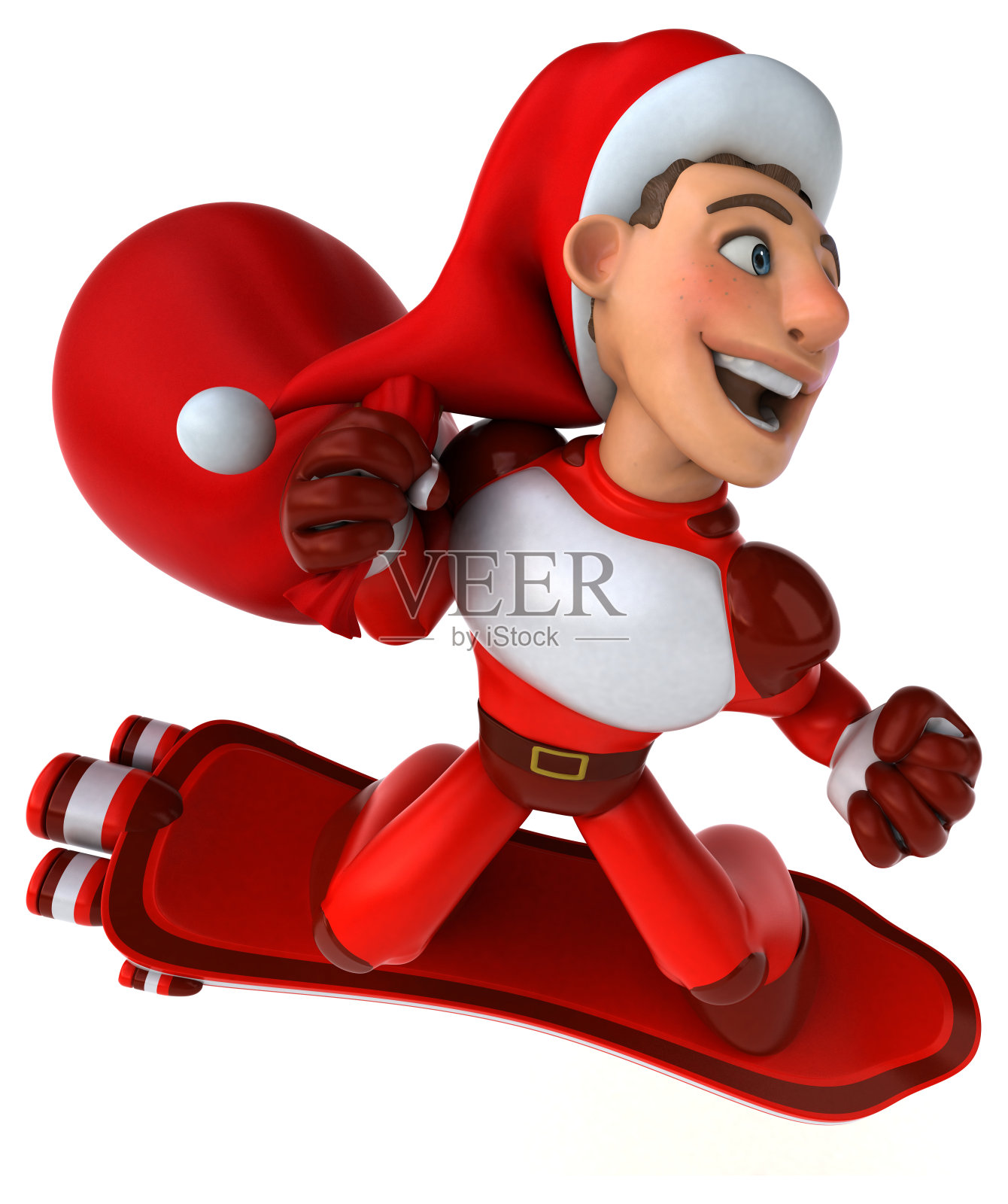 有趣的超级圣诞老人- 3D插图照片摄影图片