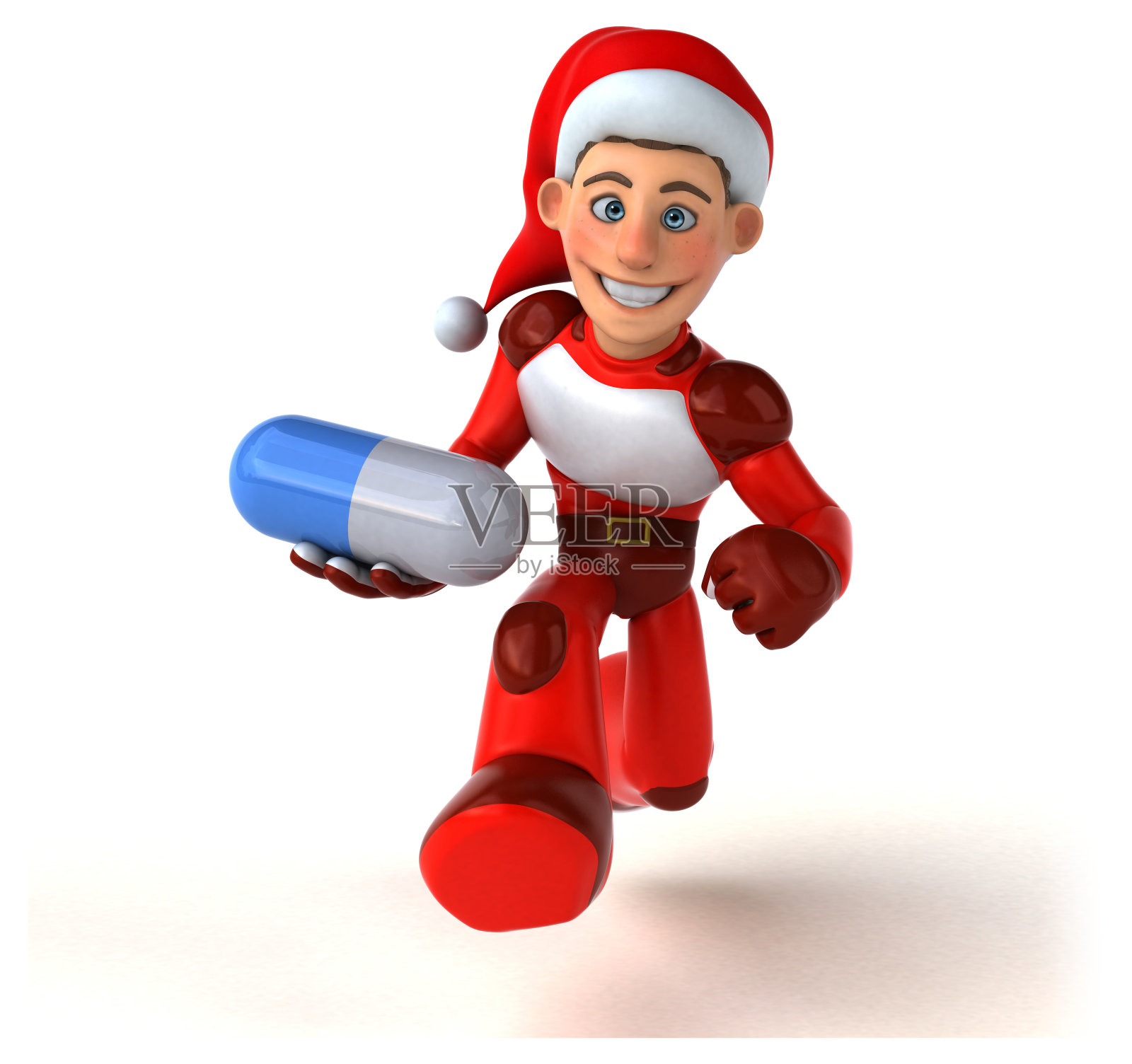 有趣的超级圣诞老人- 3D插图照片摄影图片