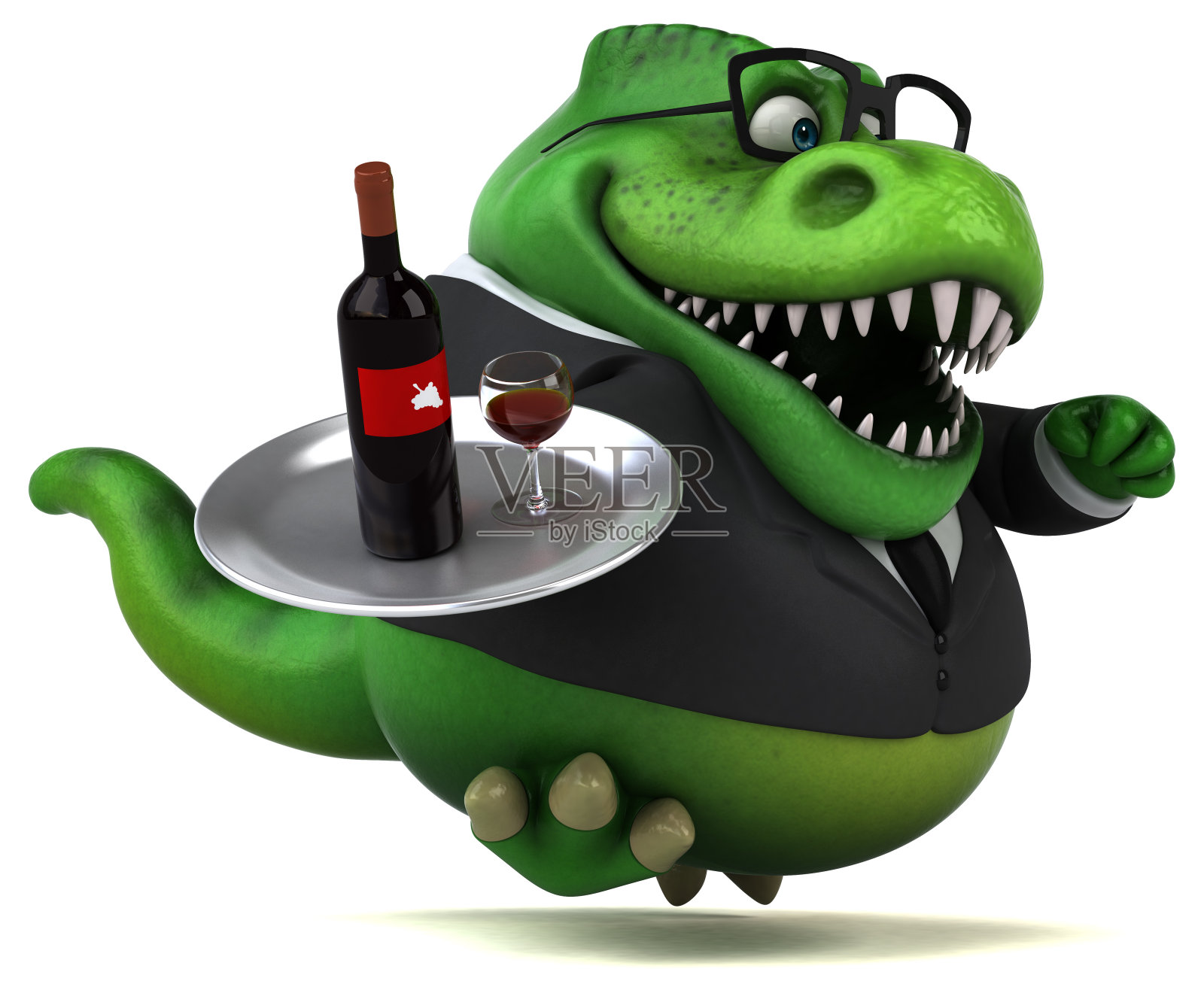 有趣的Trex - 3D插图照片摄影图片