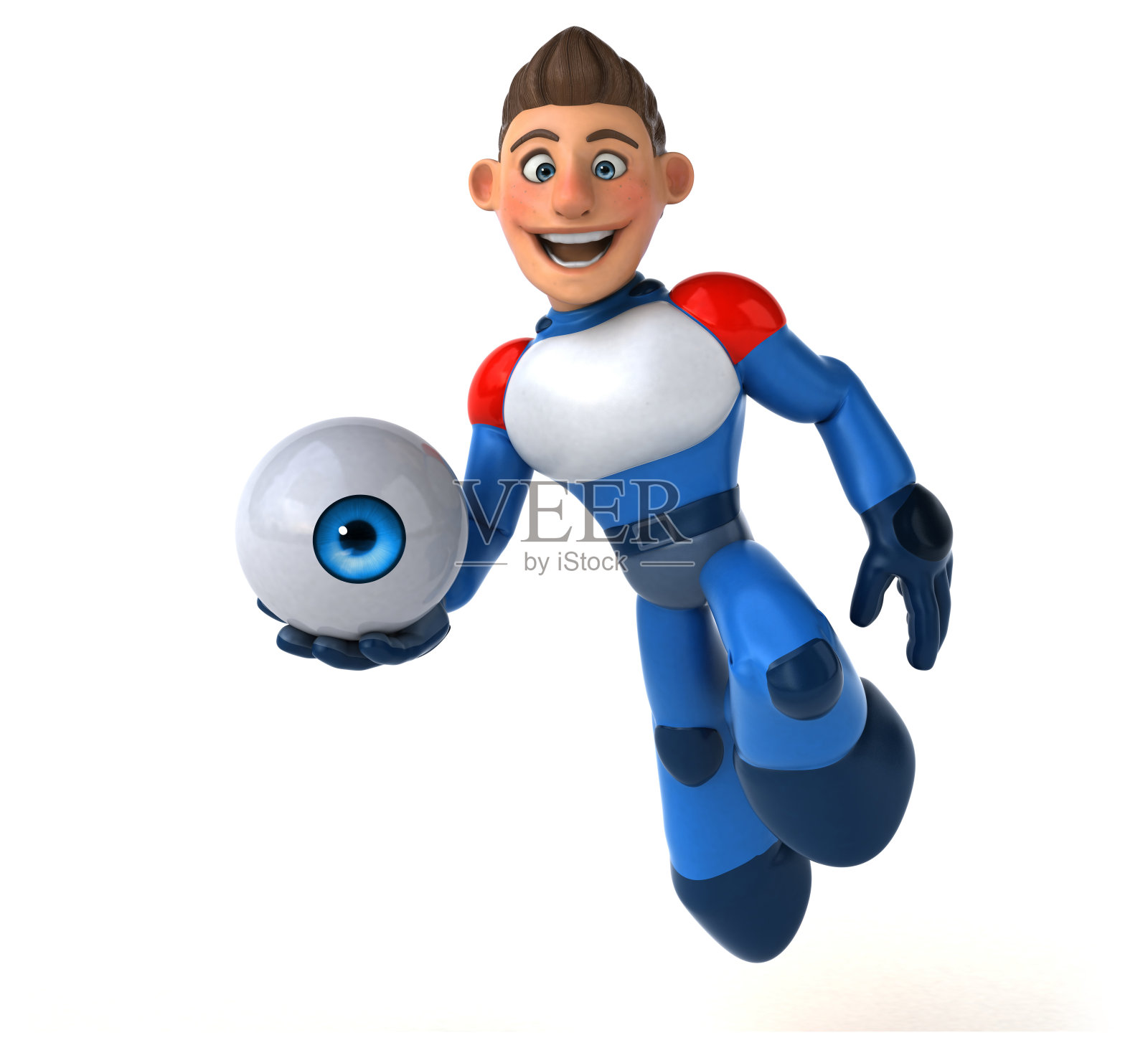 超级现代超级英雄- 3D插图照片摄影图片