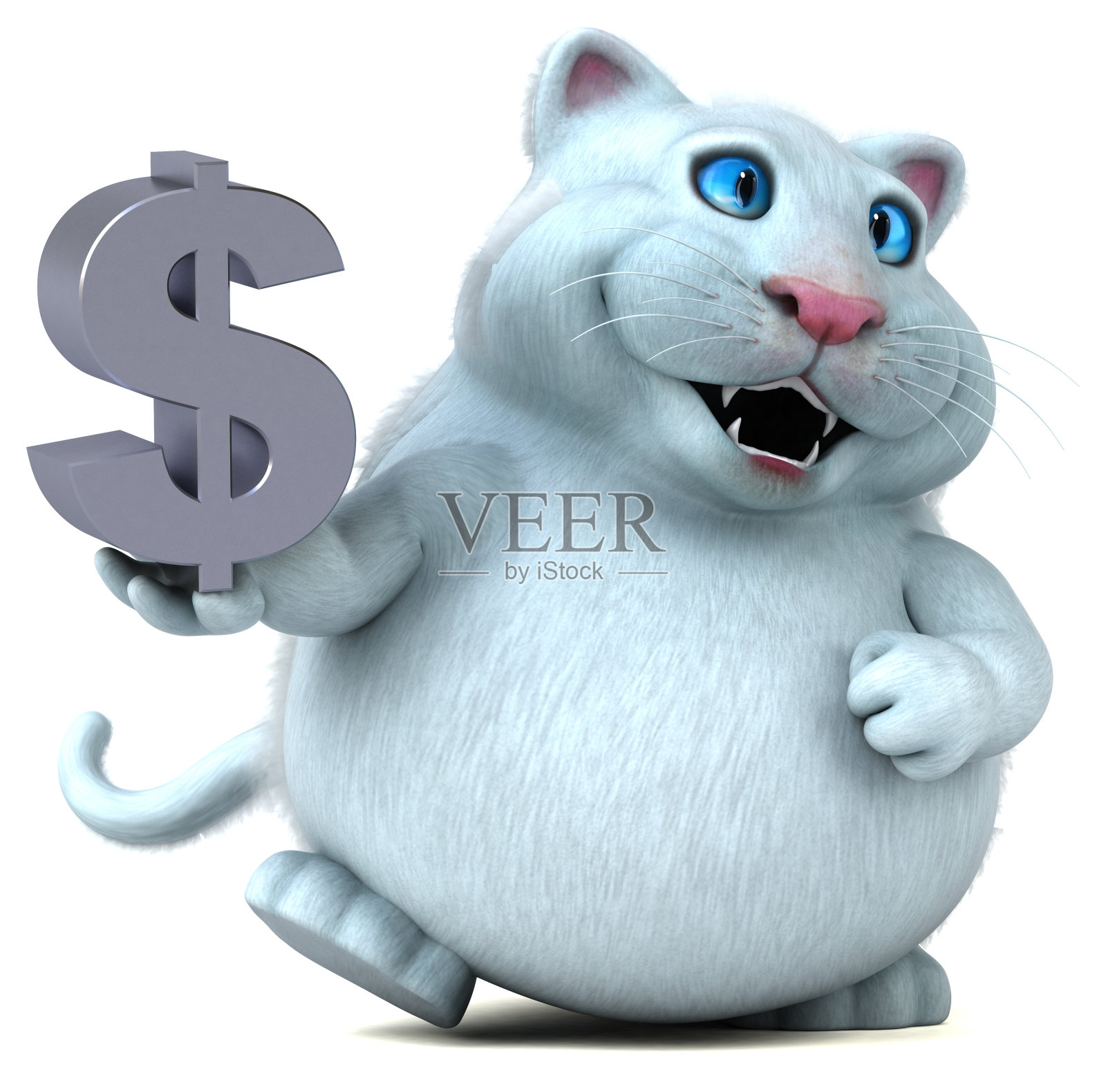 有趣的猫- 3D插图照片摄影图片