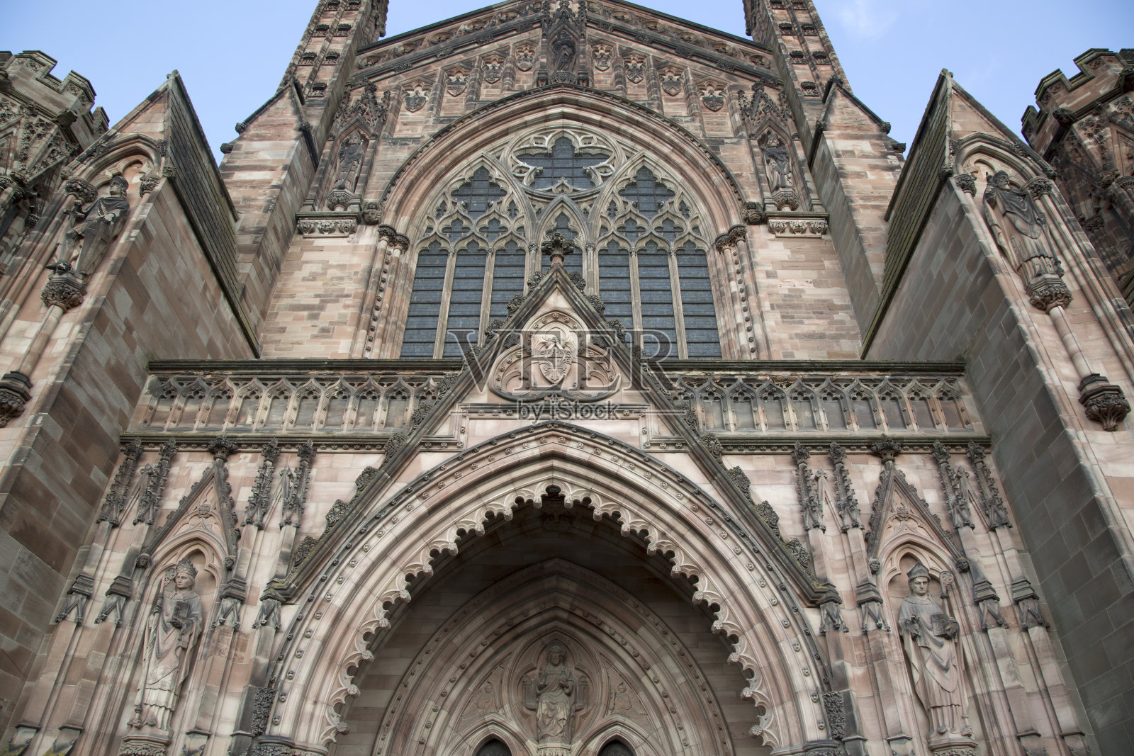 大教堂教堂正面，赫里福德照片摄影图片