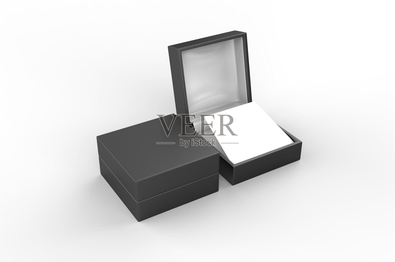 品牌的空白耳环盒。3d插图渲染。照片摄影图片