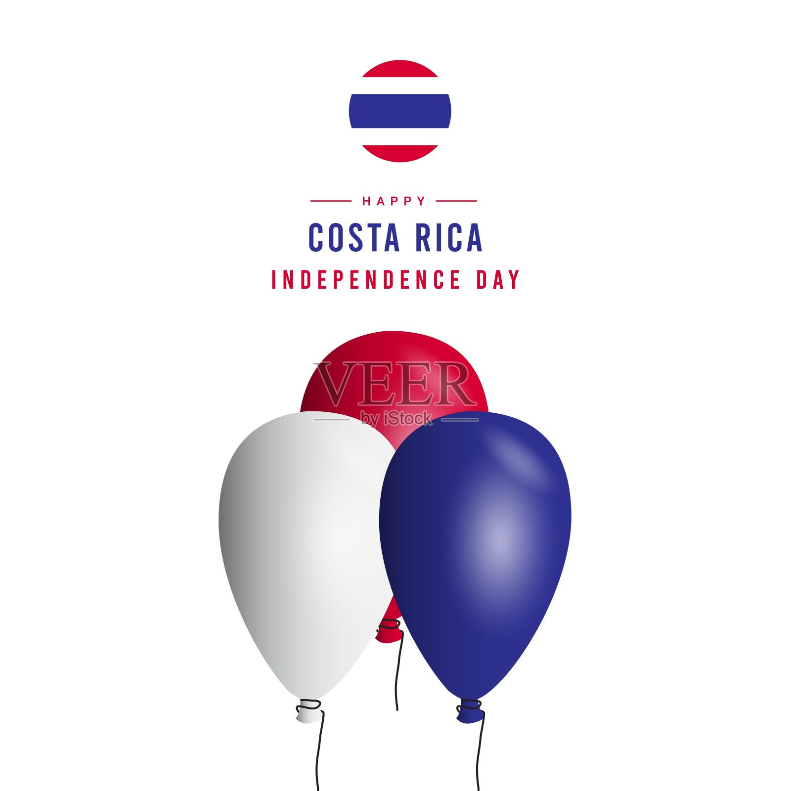 哥斯达黎加独立日现代设计模板。插画图片素材