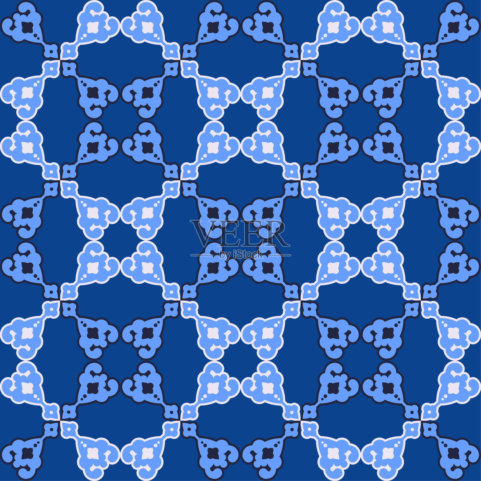 传统伊斯兰的设计。载体装饰无缝背景。插画图片素材