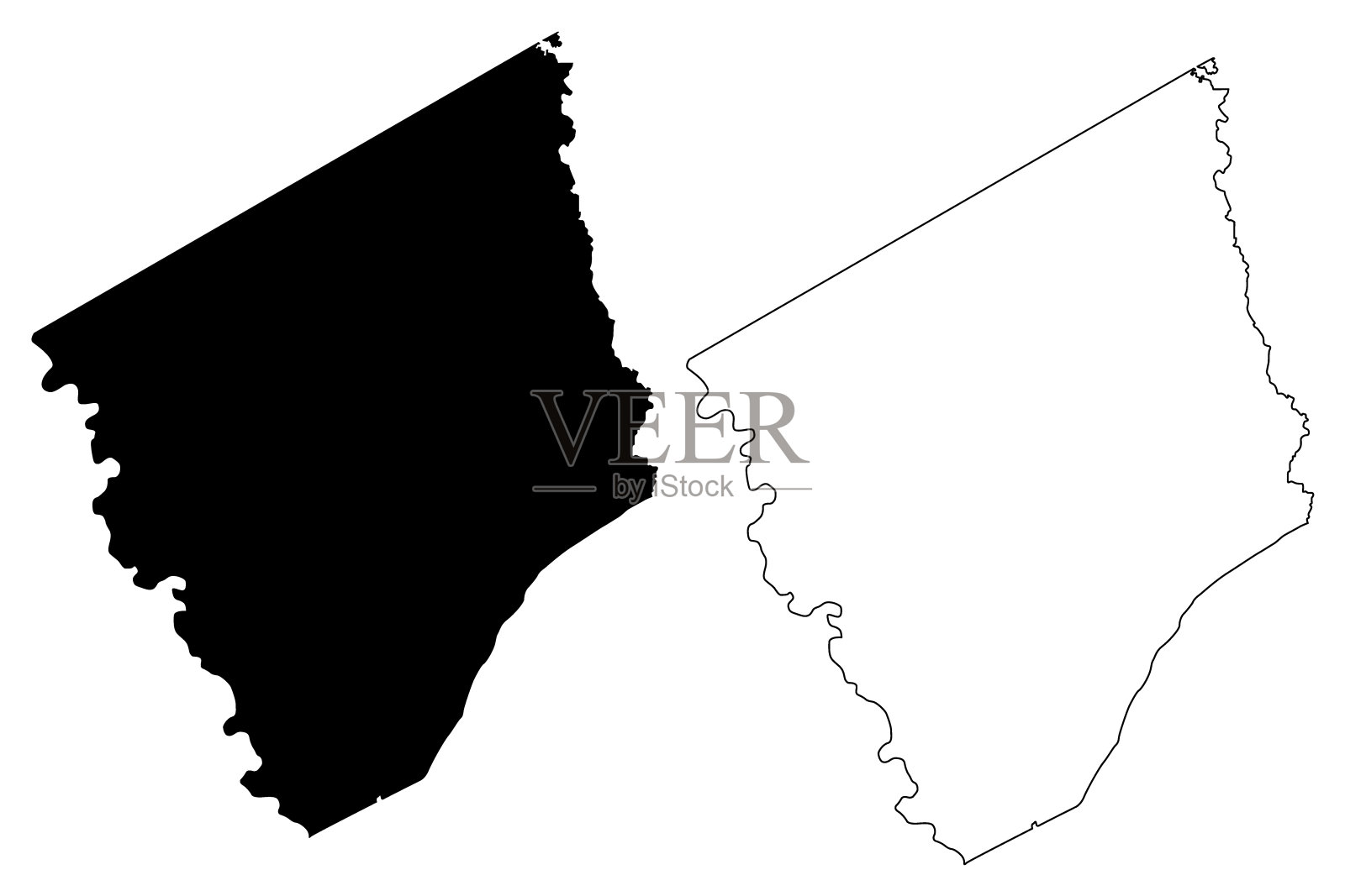 德克萨斯州罗伯逊县(美国德克萨斯州县，美国，美国)地图矢量插图，罗伯逊示意图插画图片素材