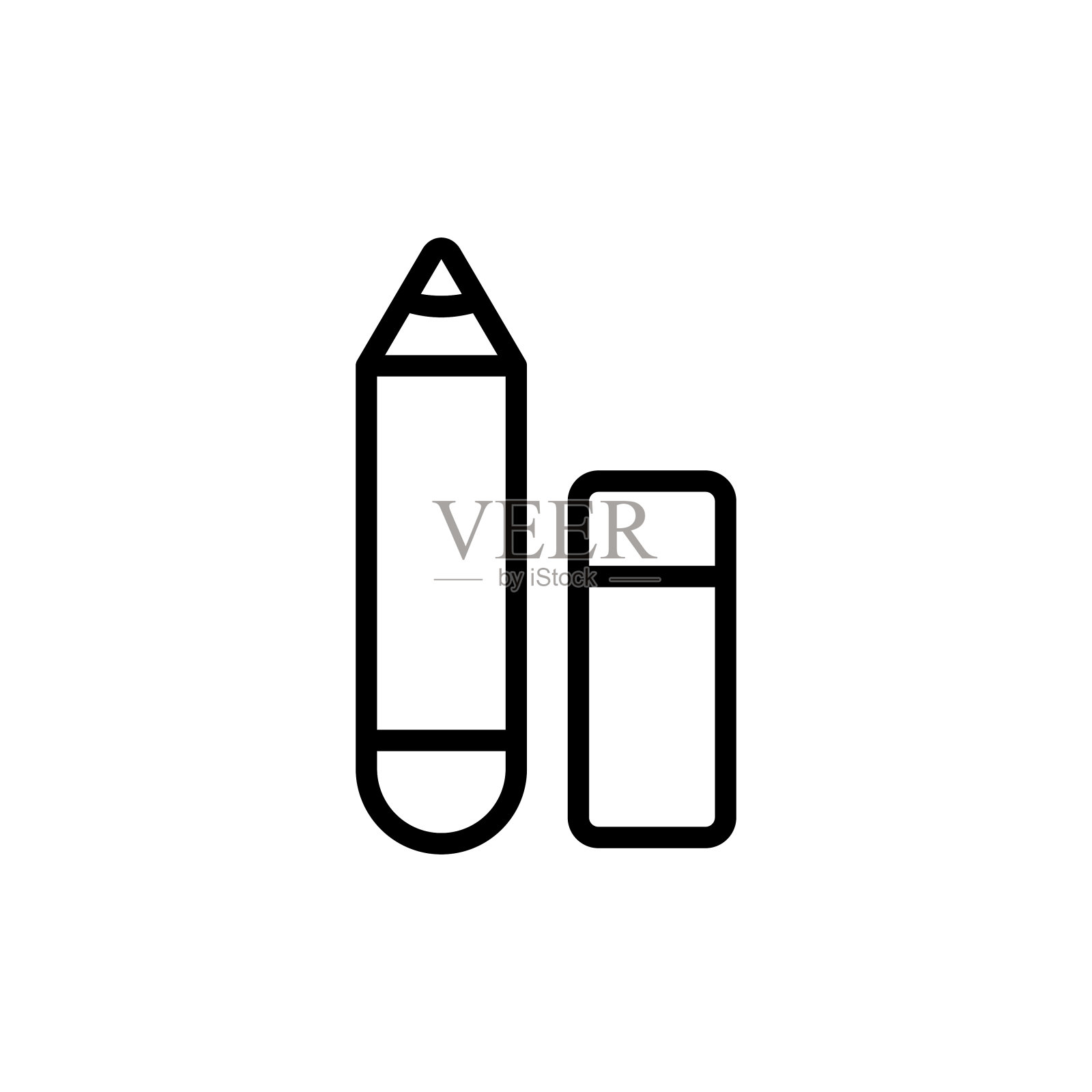 铅笔和橡皮图标设计元素图片