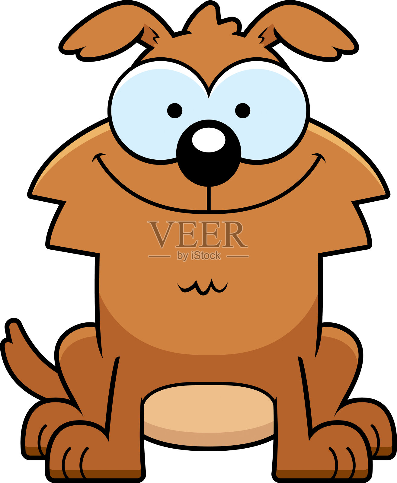 微笑的小狗插画图片素材