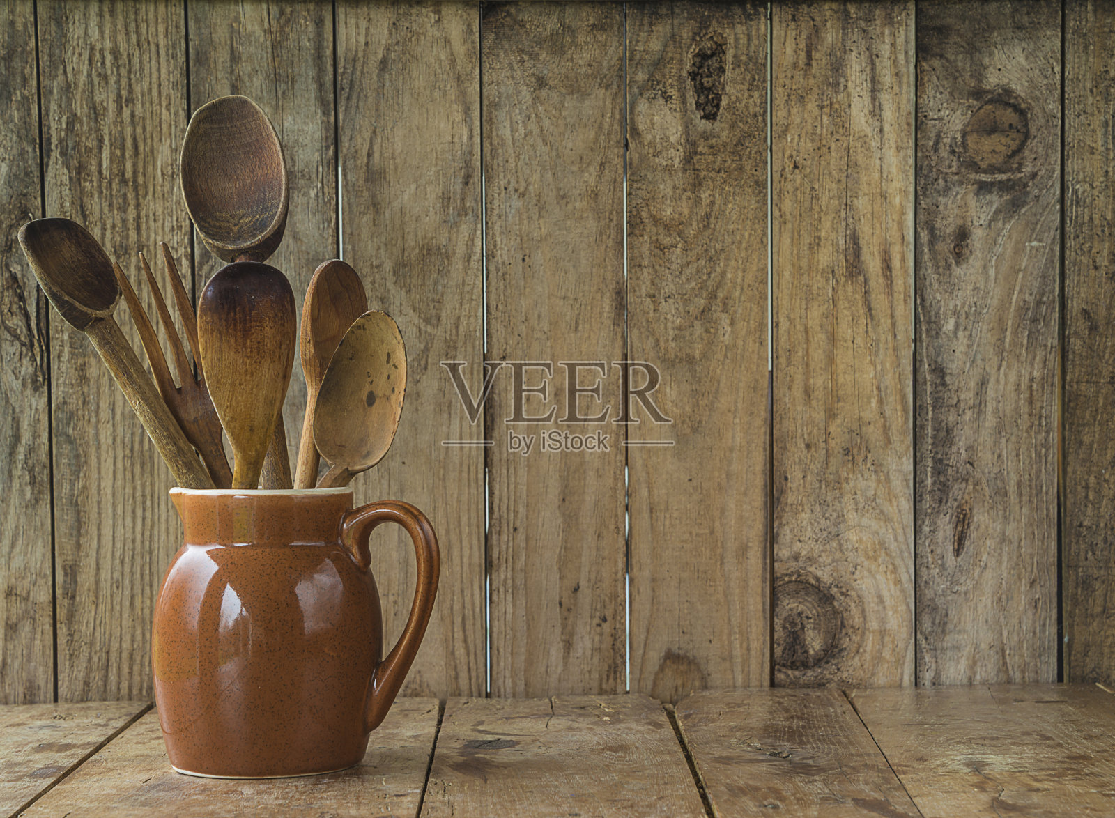 复古厨房质朴的木制背景照片摄影图片