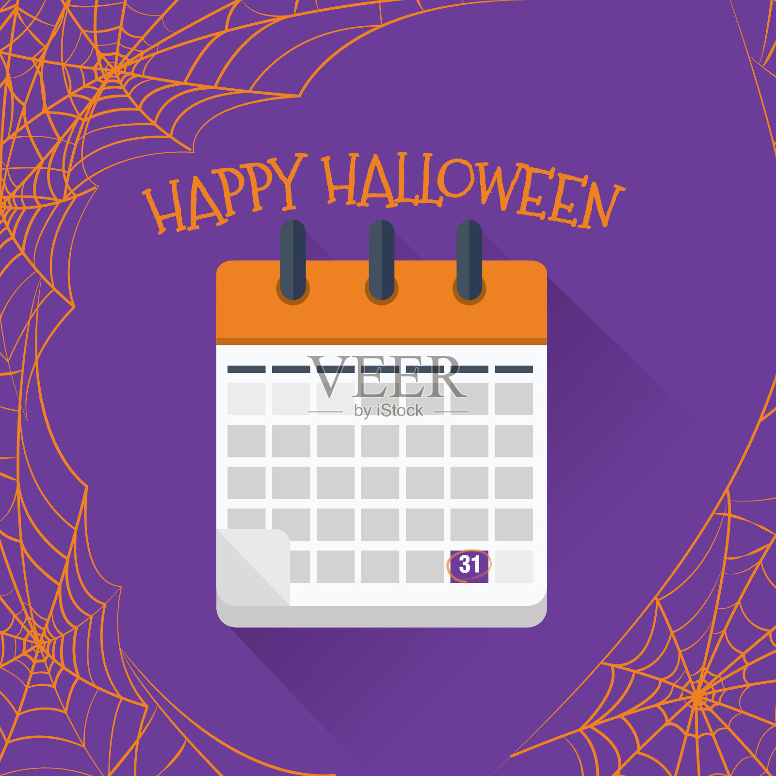 扁平历十月三十一日设计模板素材