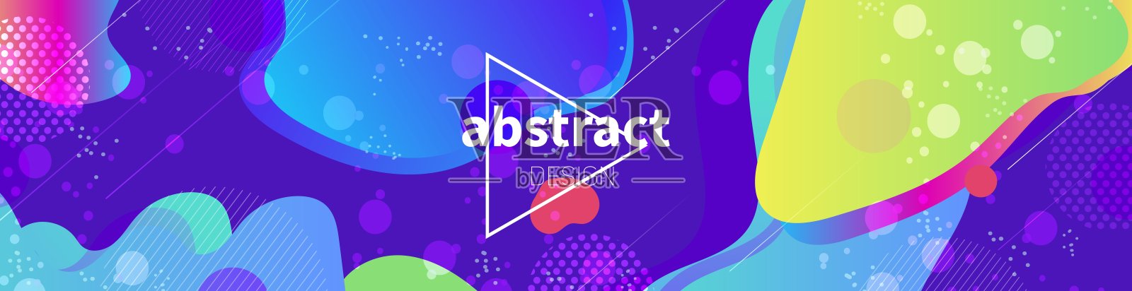 网页横幅模板与空间闪光效果插画图片素材