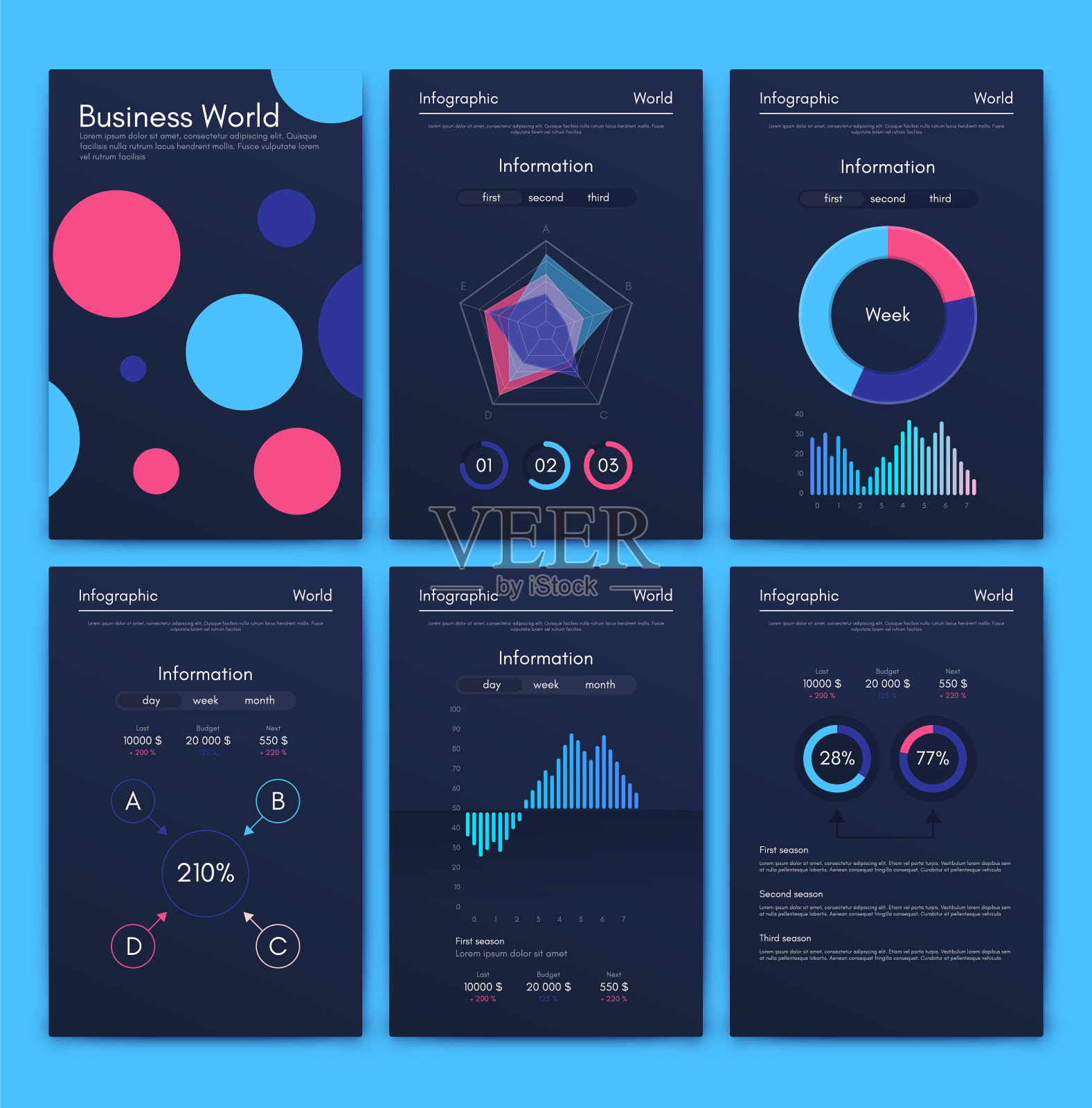 现代信息图向量概念。业务图形的小册子。插画图片素材