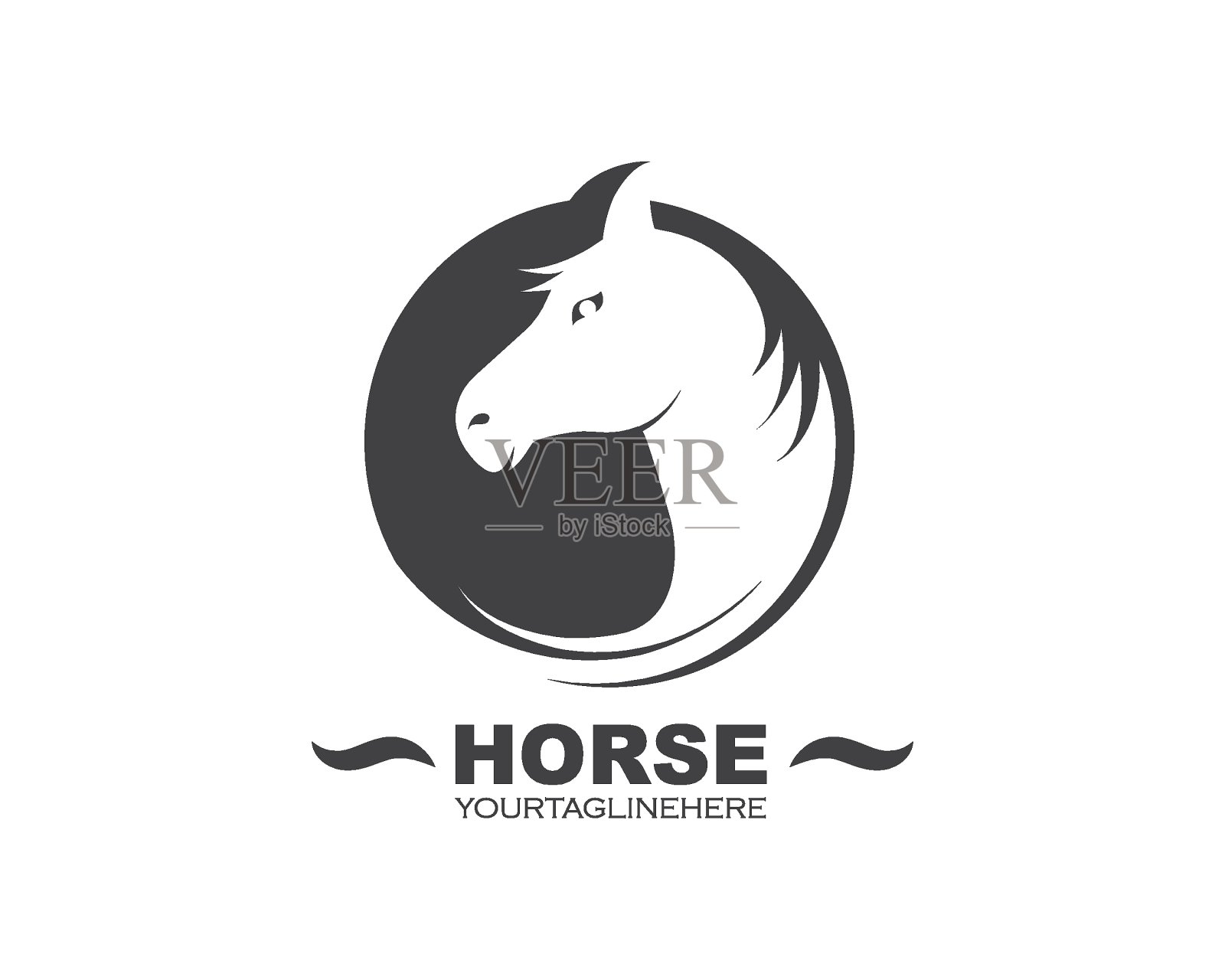 马标志模板矢量插图插画图片素材