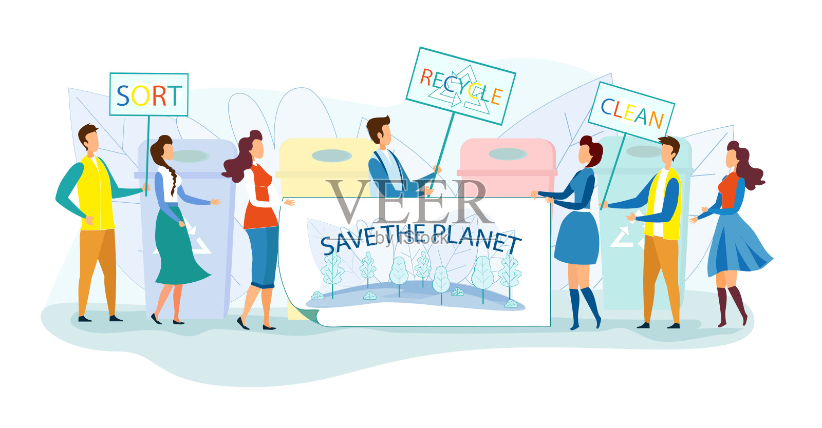 环保群众示威插画图片素材